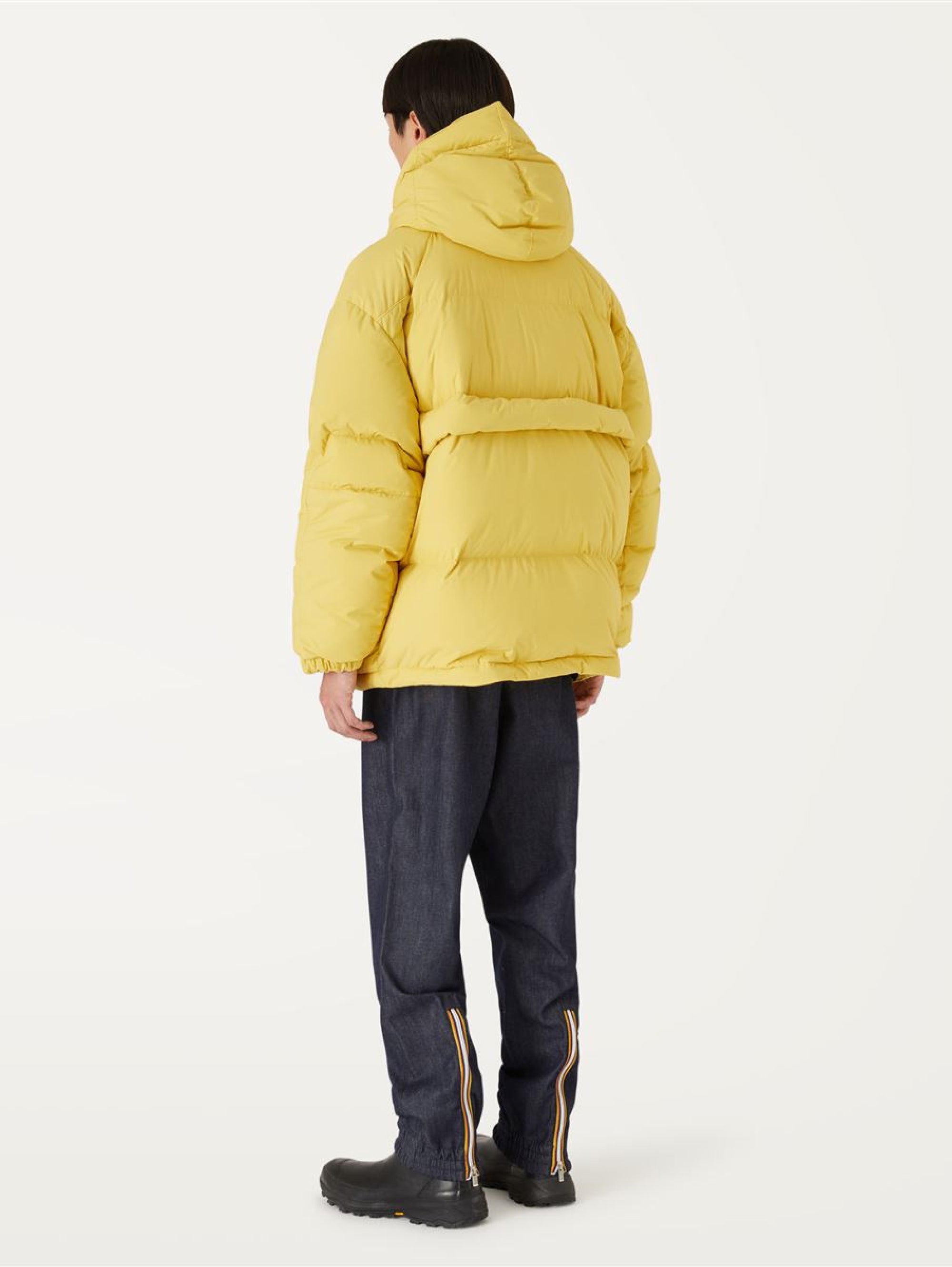 Jacket in Recycled Nylon with Yellow Hood