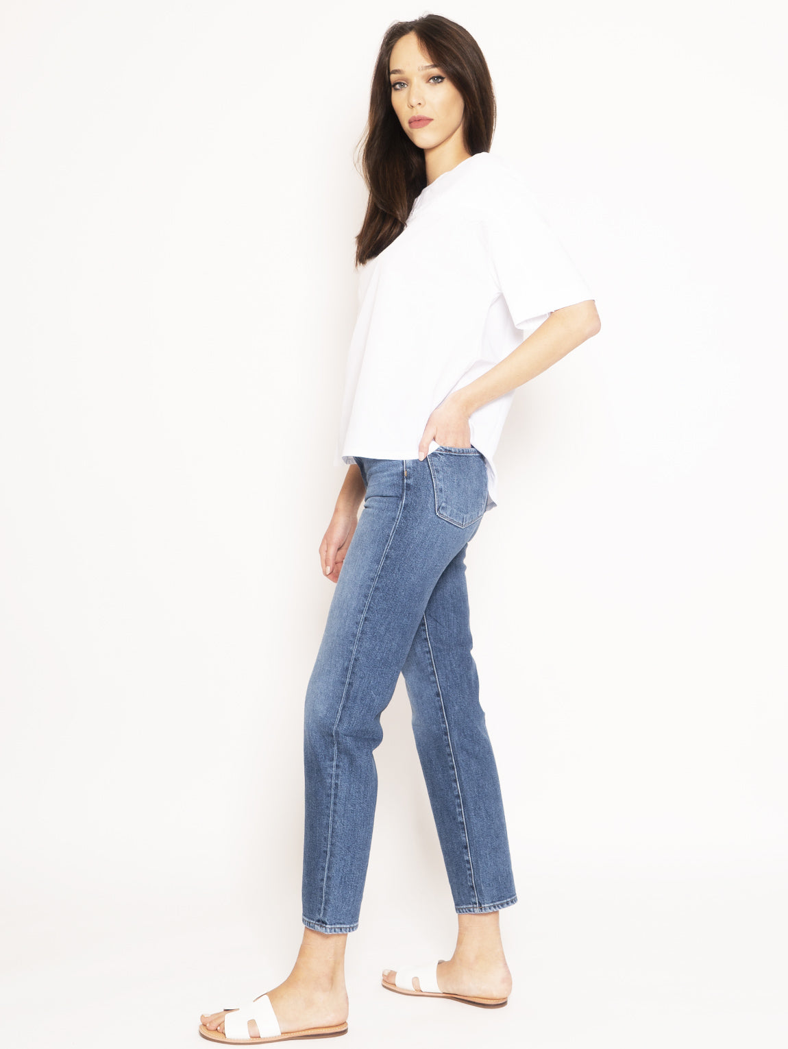 Sustainable Jeans Jules High Rise Ankle Straight Blue