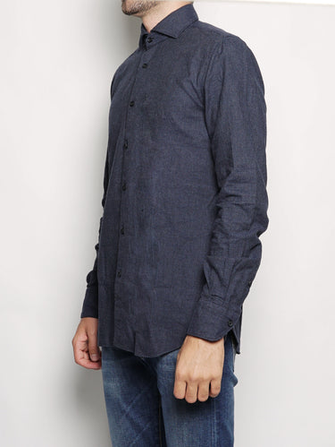 Camicia in flanella di cotone 722ML 91133 Blu-Camicie-XACUS-TRYME Shop