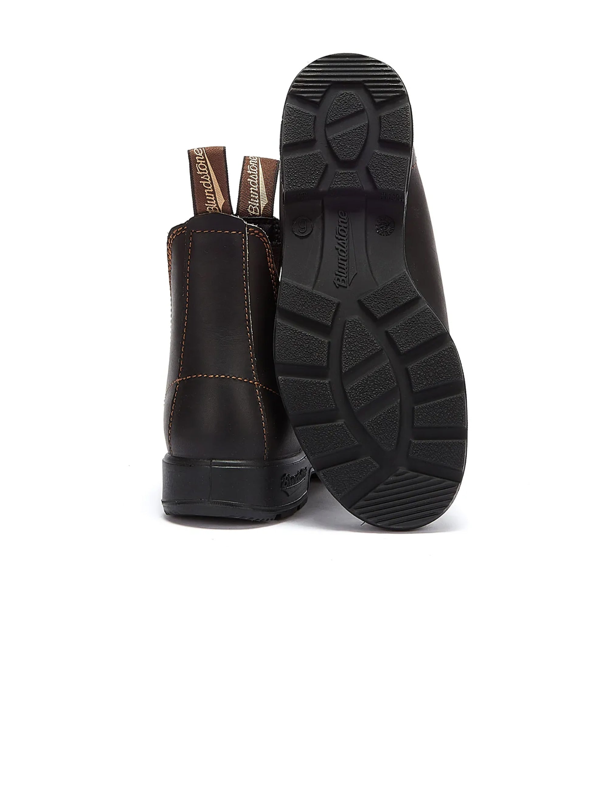 Dunkelbraune Chelsea-Stiefel aus Leder mit Gummizug