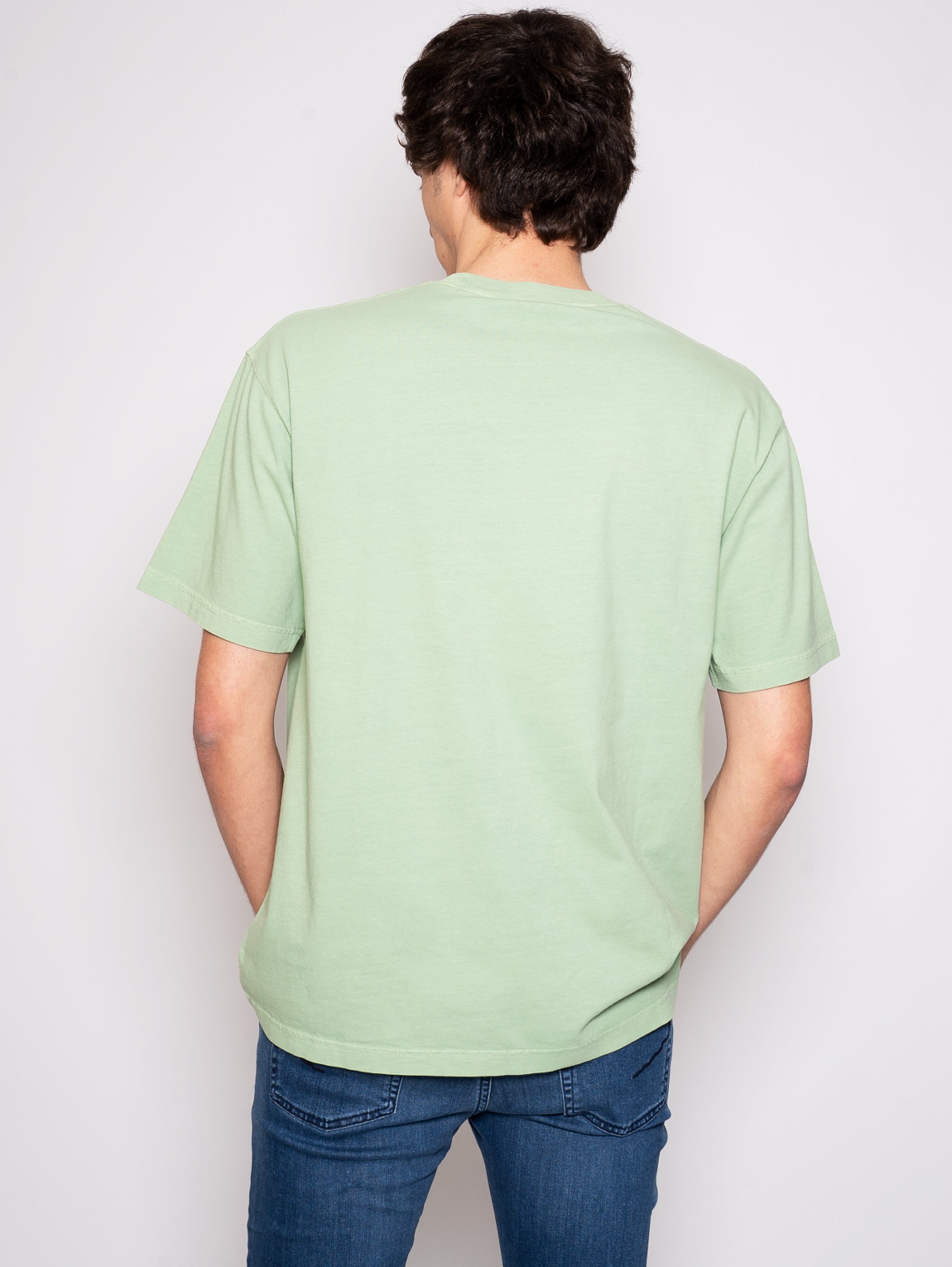 T-Shirt mit grüner Stickerei