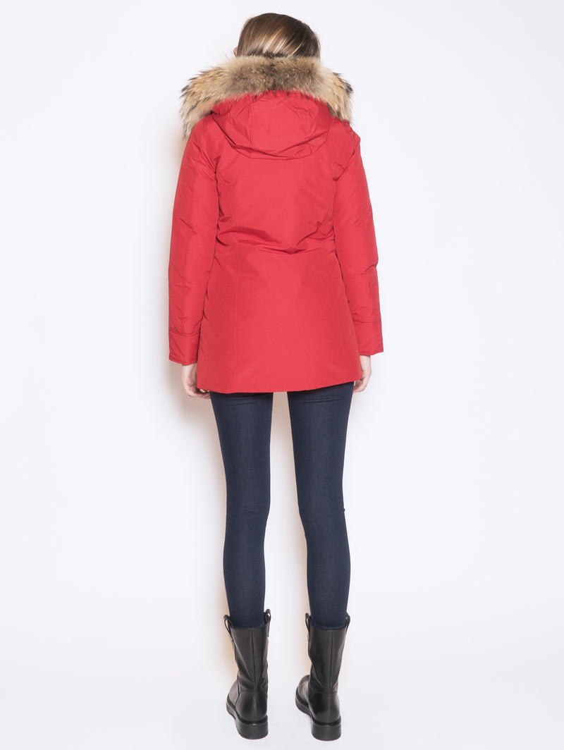 Giaccone parka in ramar Rosso