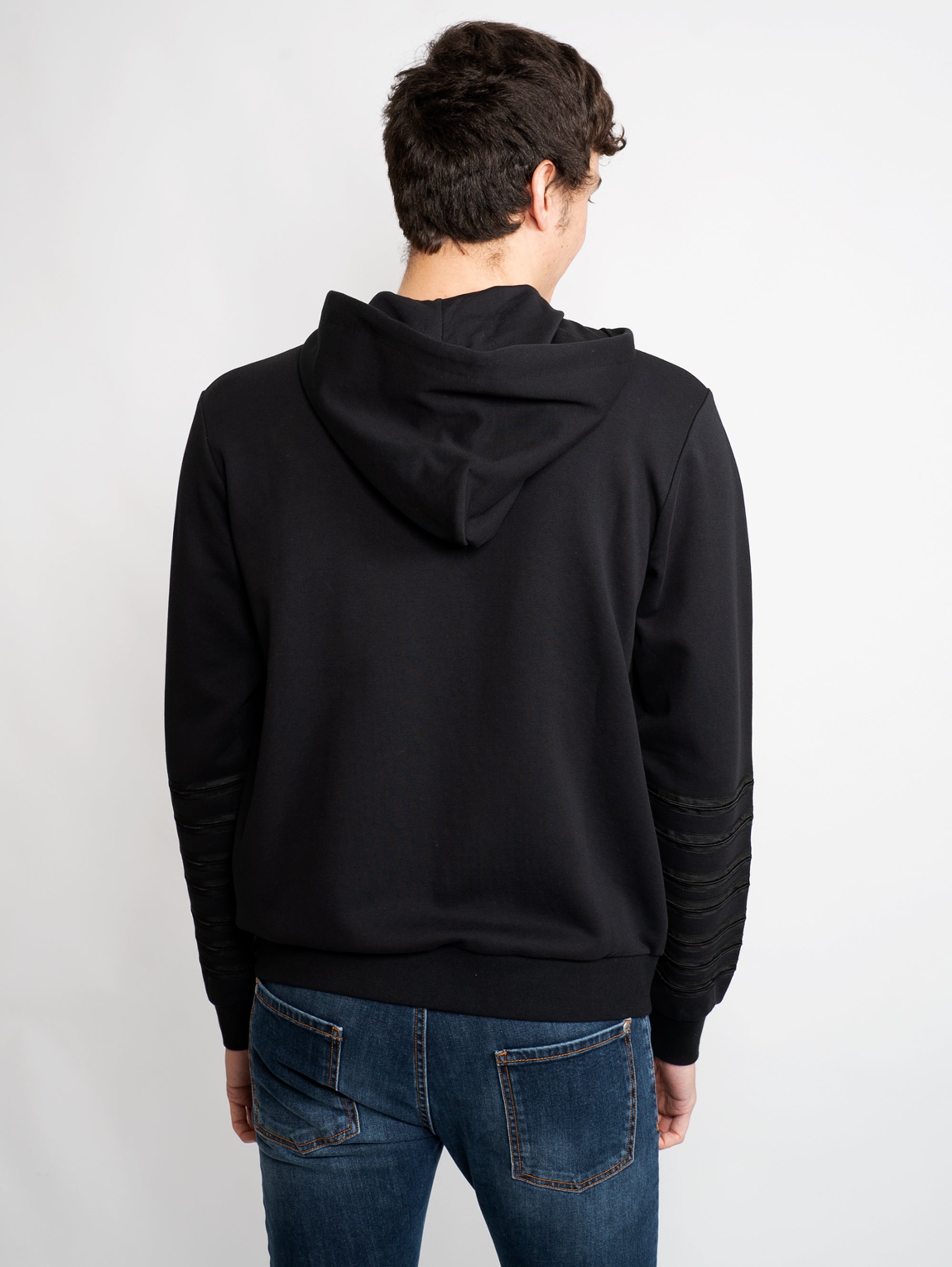 Sweatshirt with Applied Buttons Black