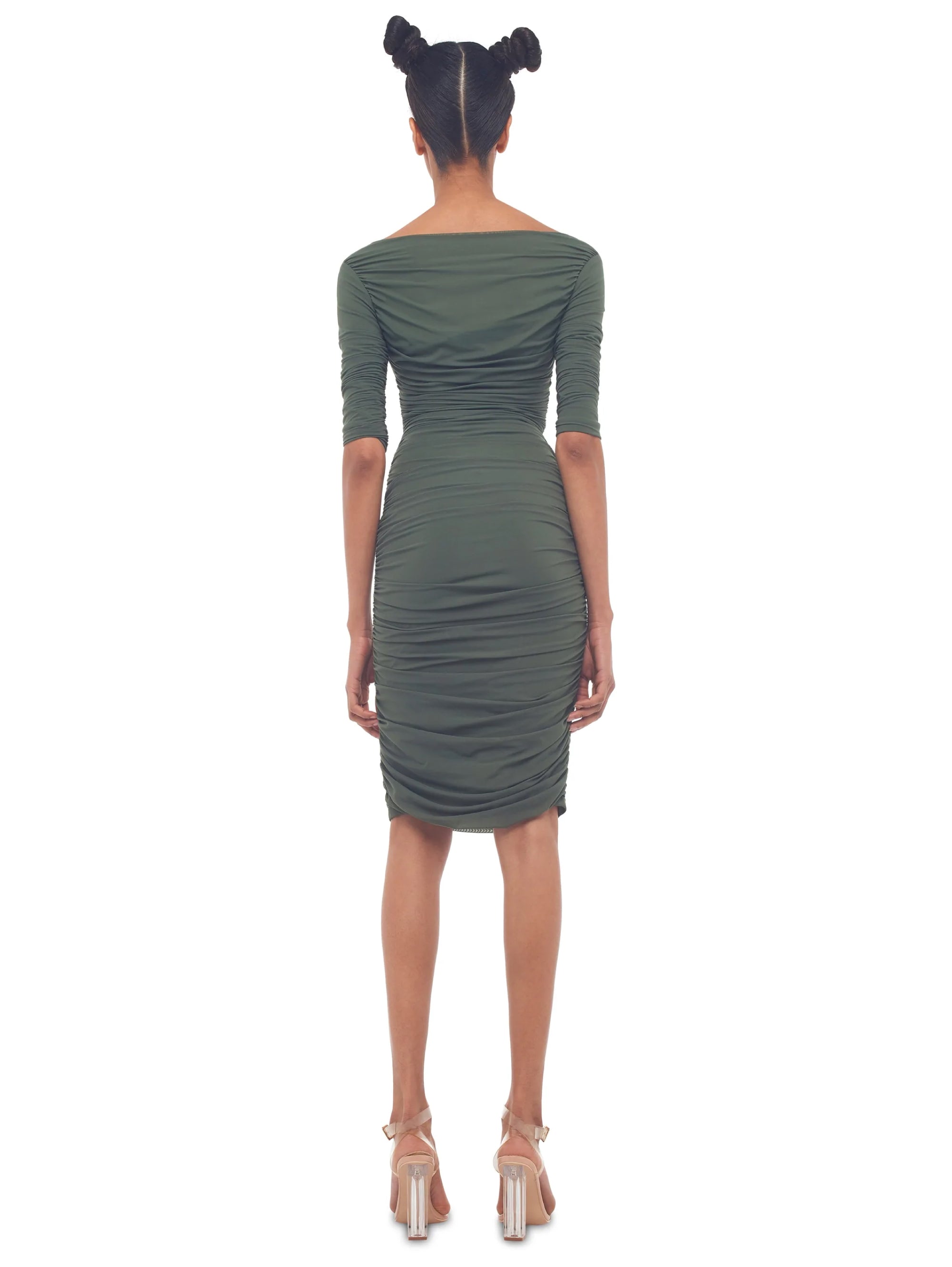 Dress with Green Reversible Neckline
