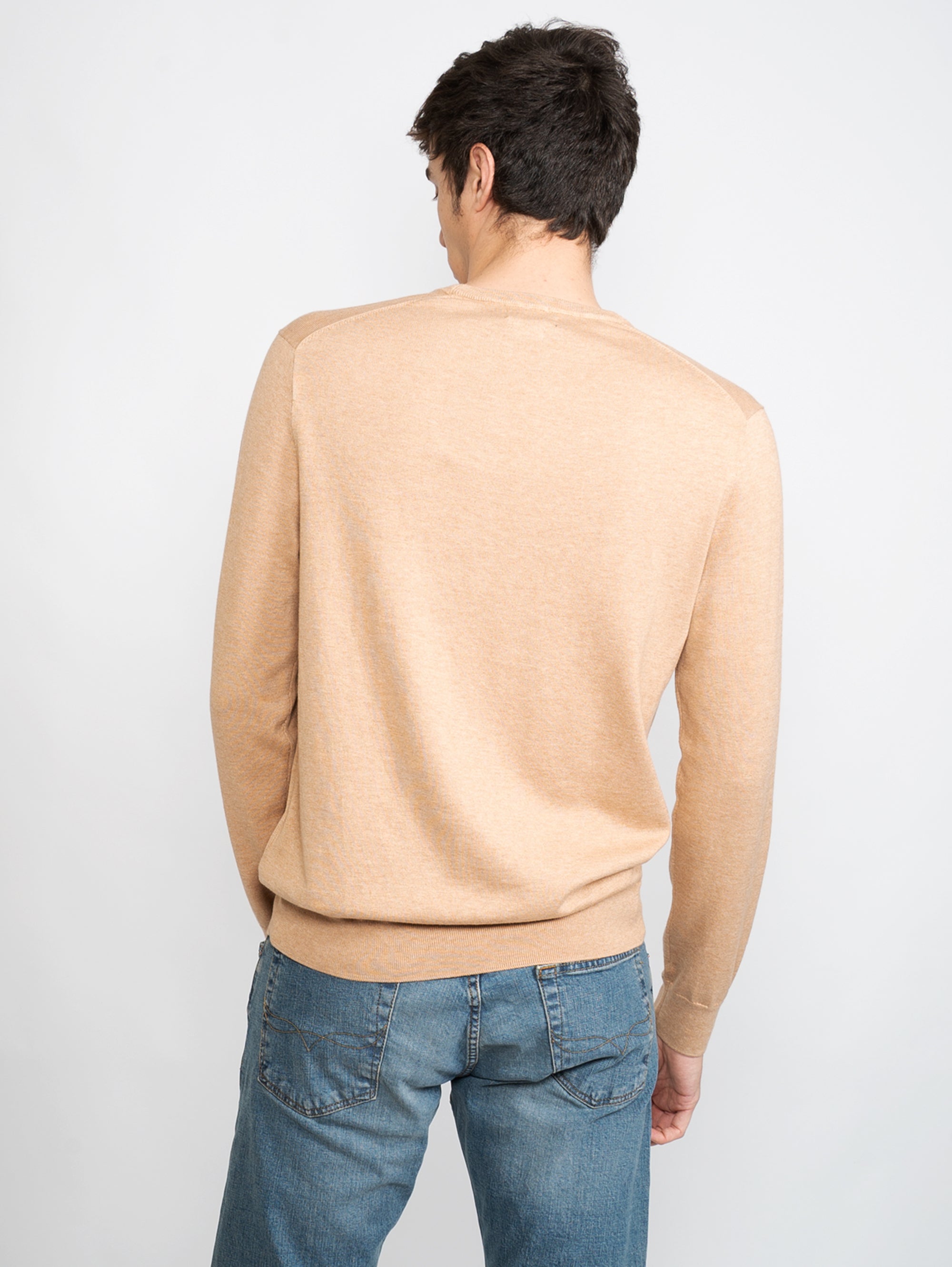 Camel Slim Fit Cotton Sweater