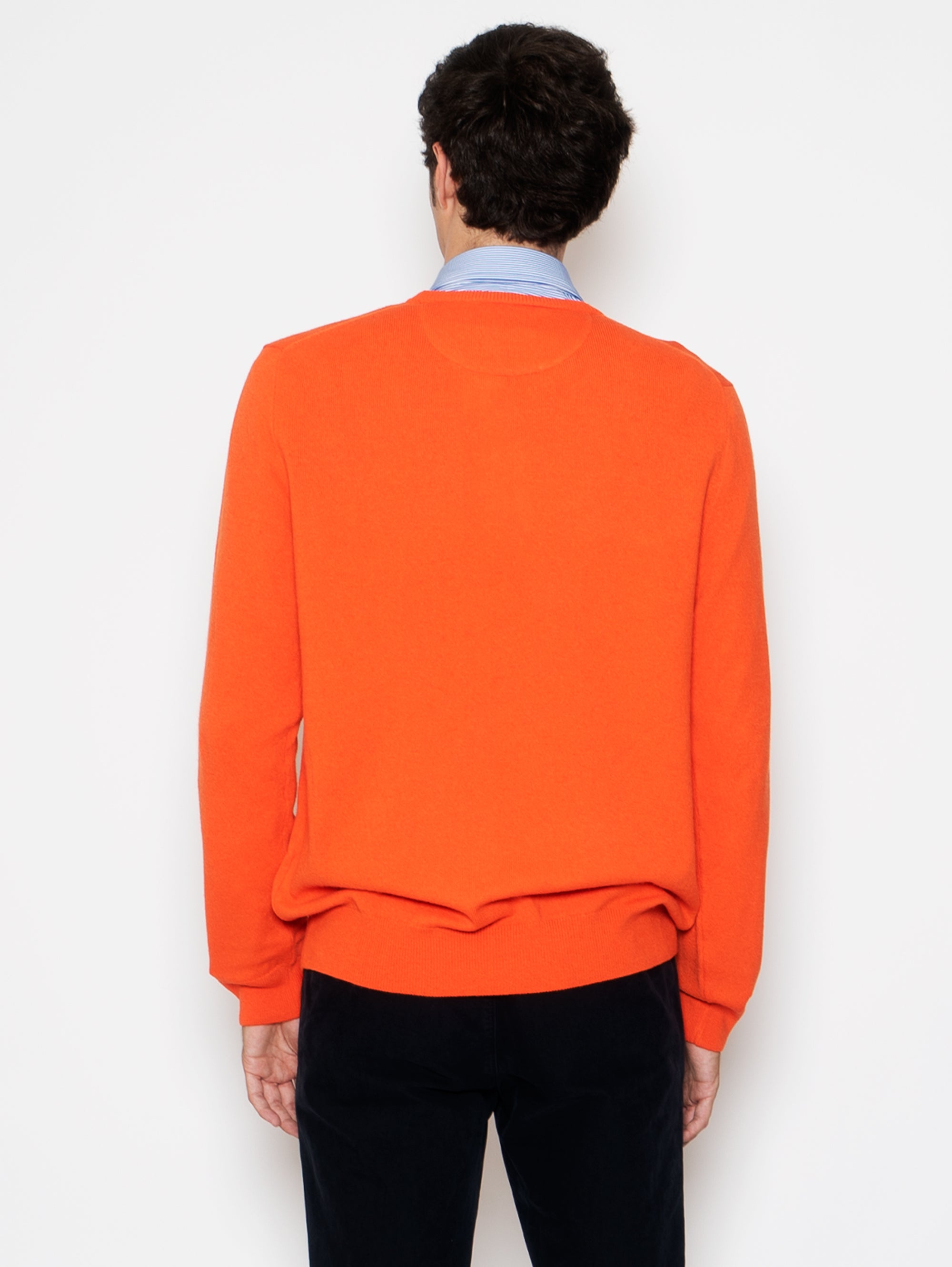 Orange Wool Crewneck Sweater