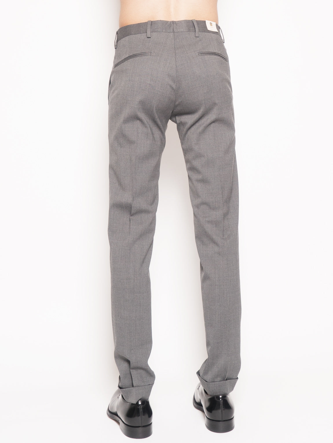 Gray Stretch Wool Blend Trousers
