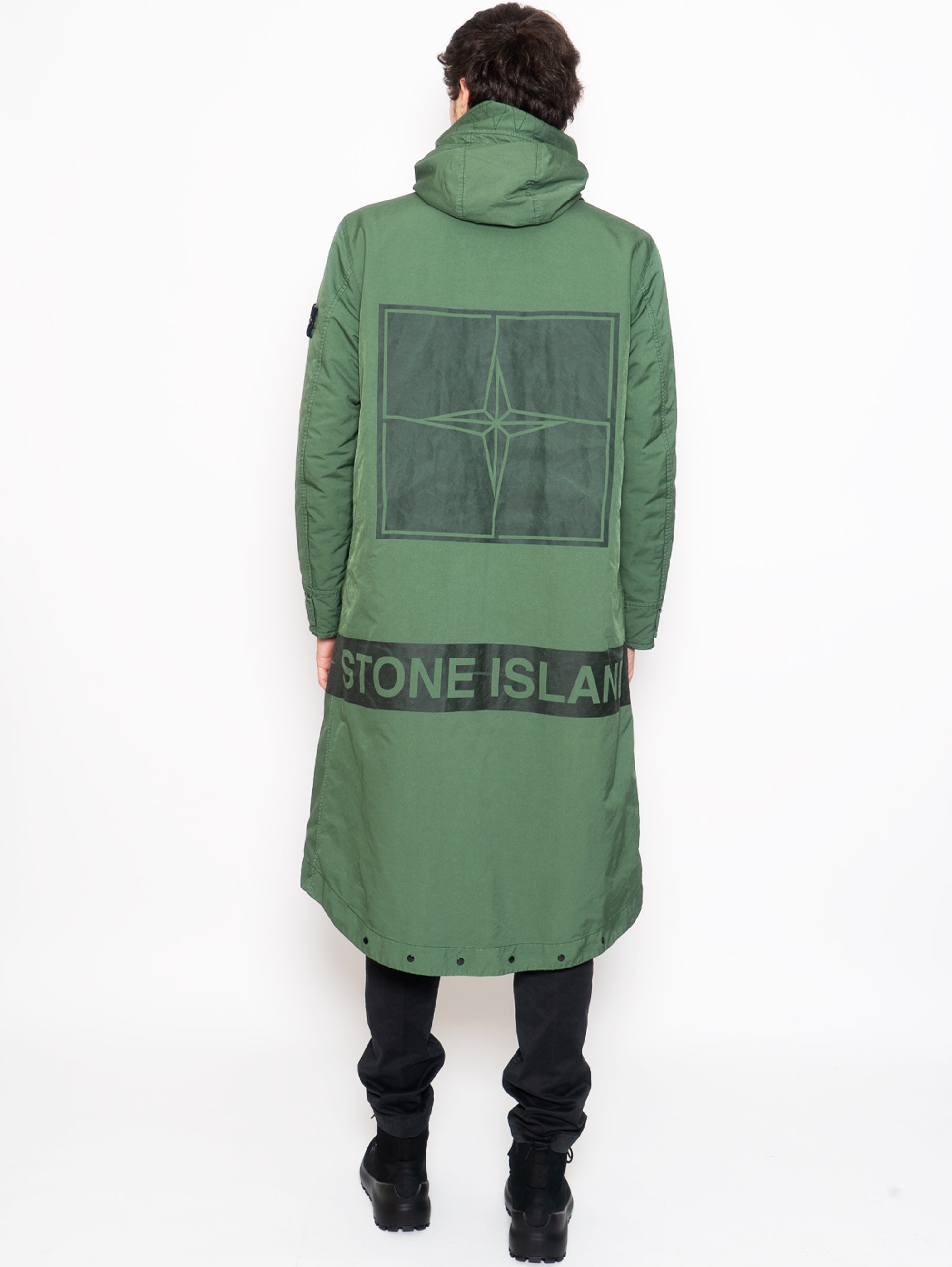 STONE ISLAND Long Parka with Green Hood – TRYME Shop