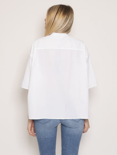Camicia alla Coreana Over Bianco
