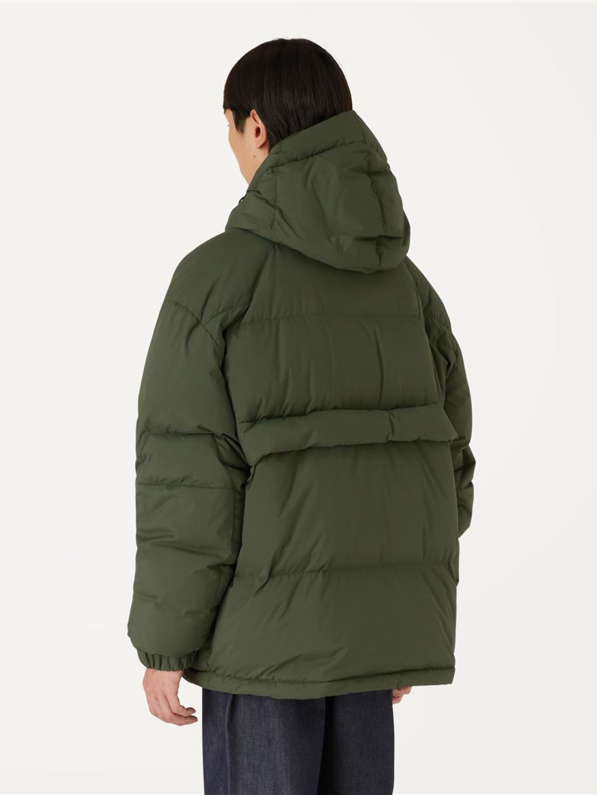 Recycled Nylon Jacket with Green Hood