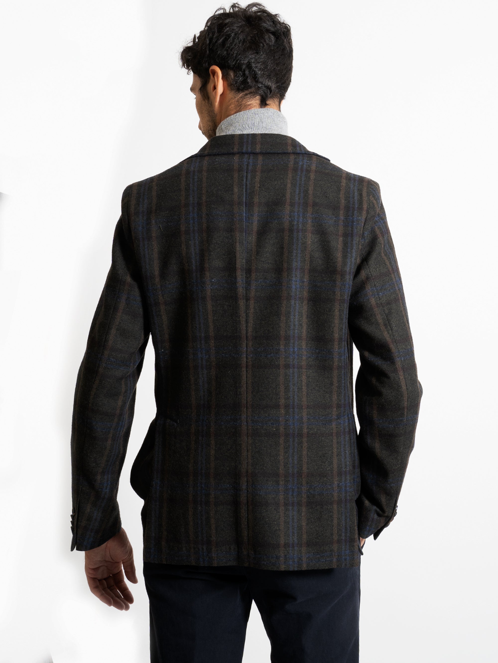 Green Check Patterned Jacket