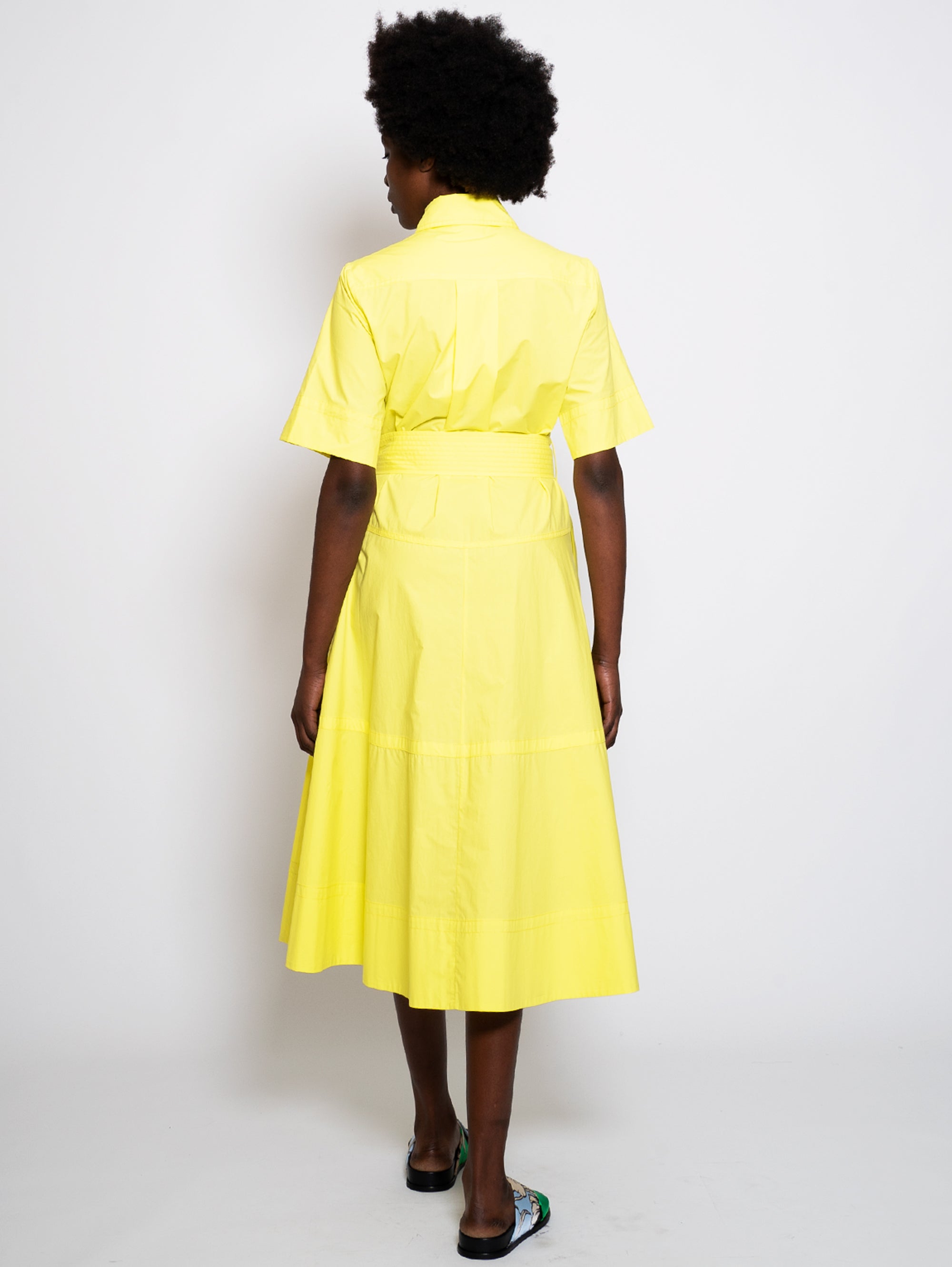 Chemisier Dress with Yellow Belt