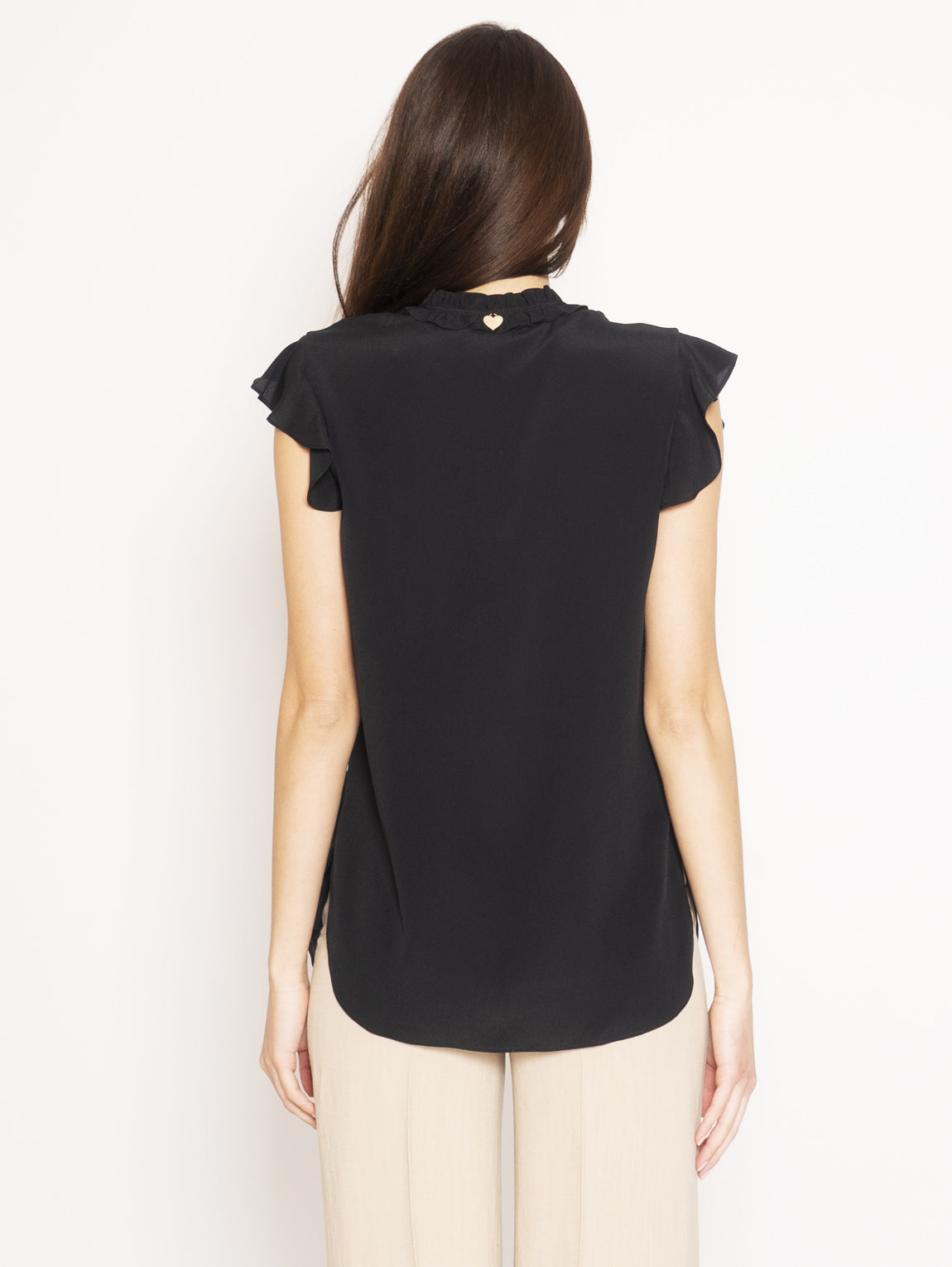 Blouse with Black Ruffle