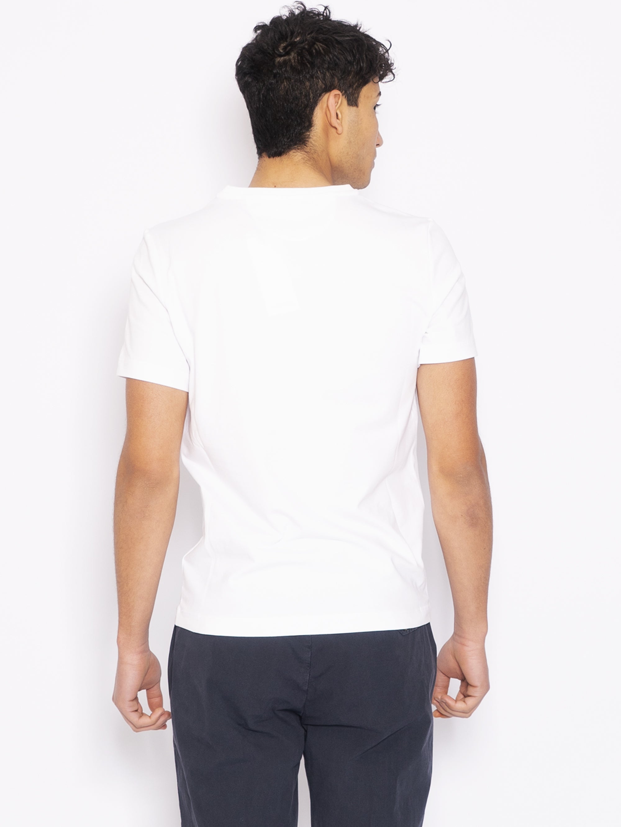Weißes T-Shirt mit V-Ausschnitt