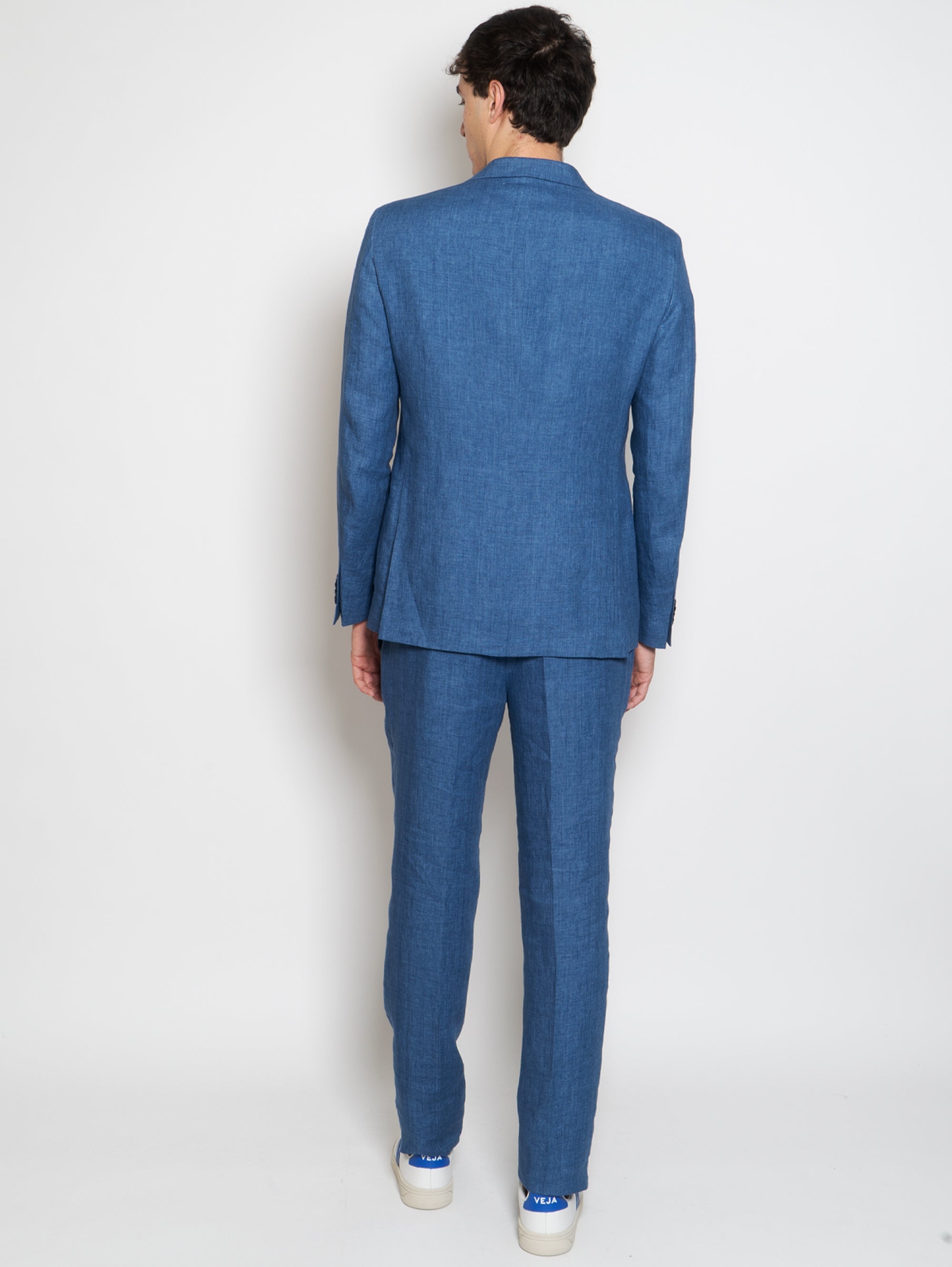 Blue Denim Linen Suit