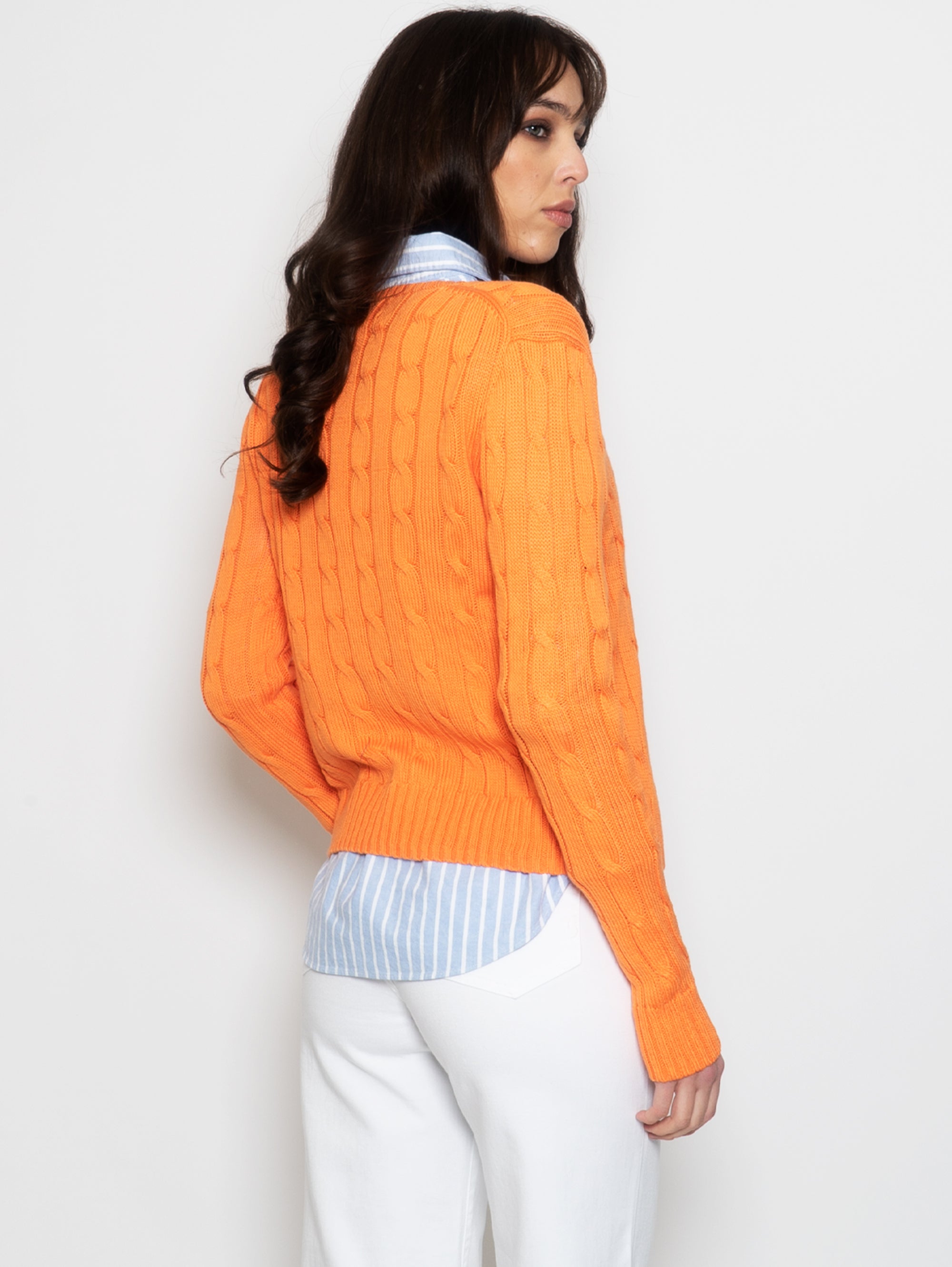 Orange Cable Knit