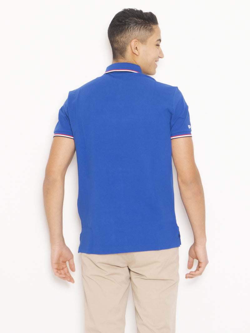 Polo in Cotone Custom Slim Fit Blu
