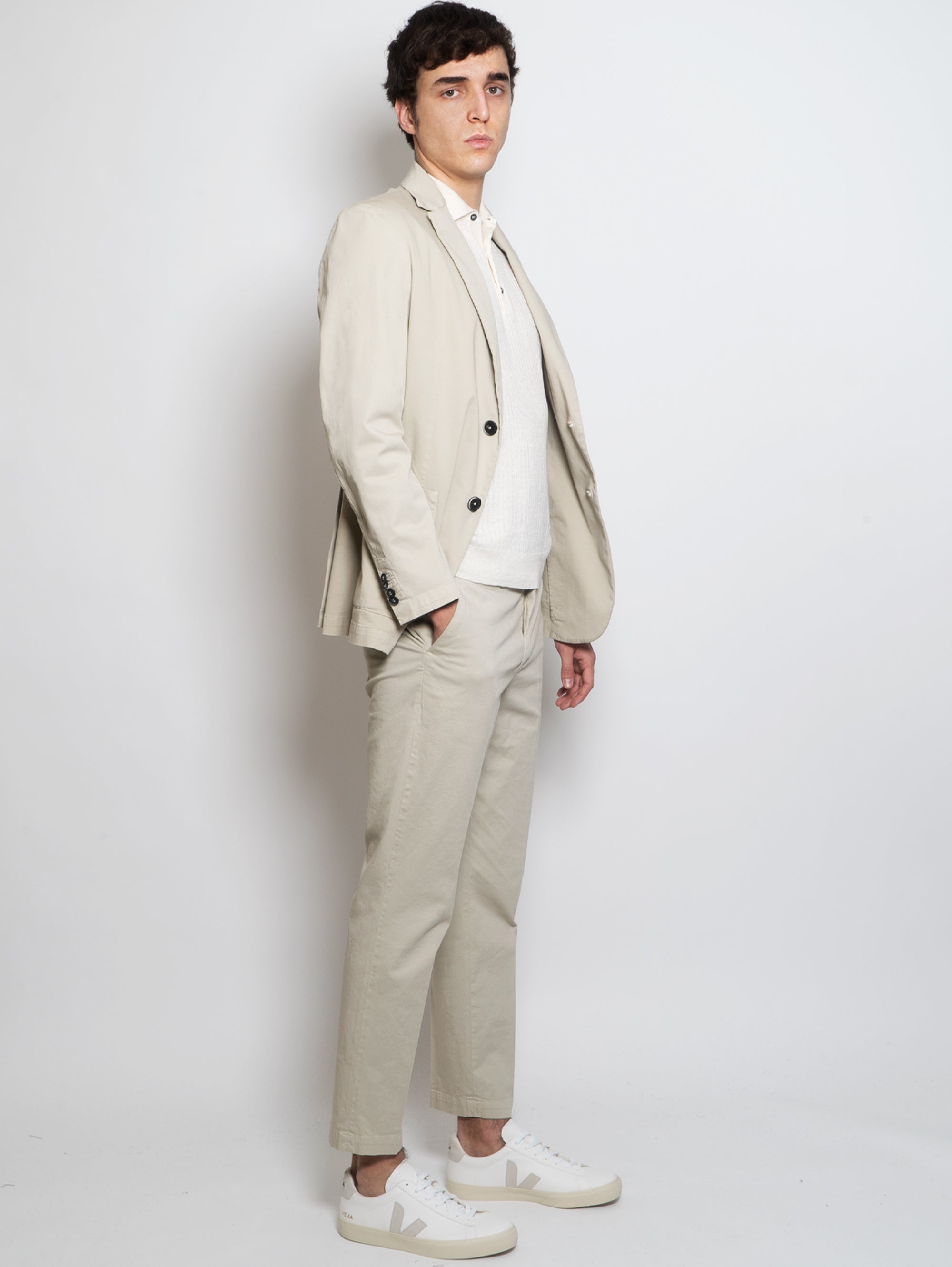 Unstructured Jacket in Tofu Cotton Drill