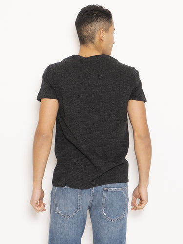 T-Shirt mit V-Ausschnitt Schwarz
