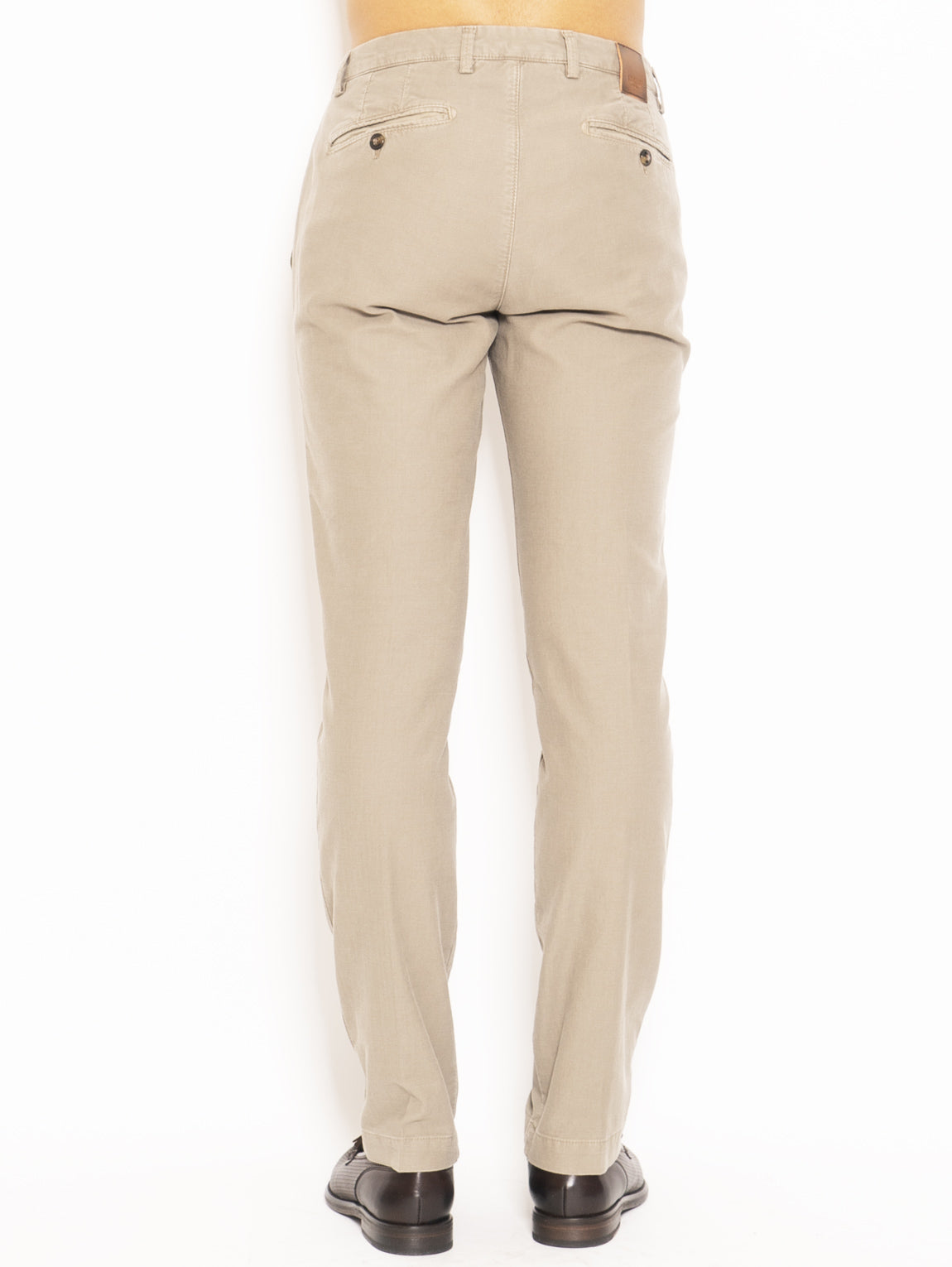 Chino trousers in Beige Cotton Gabardine