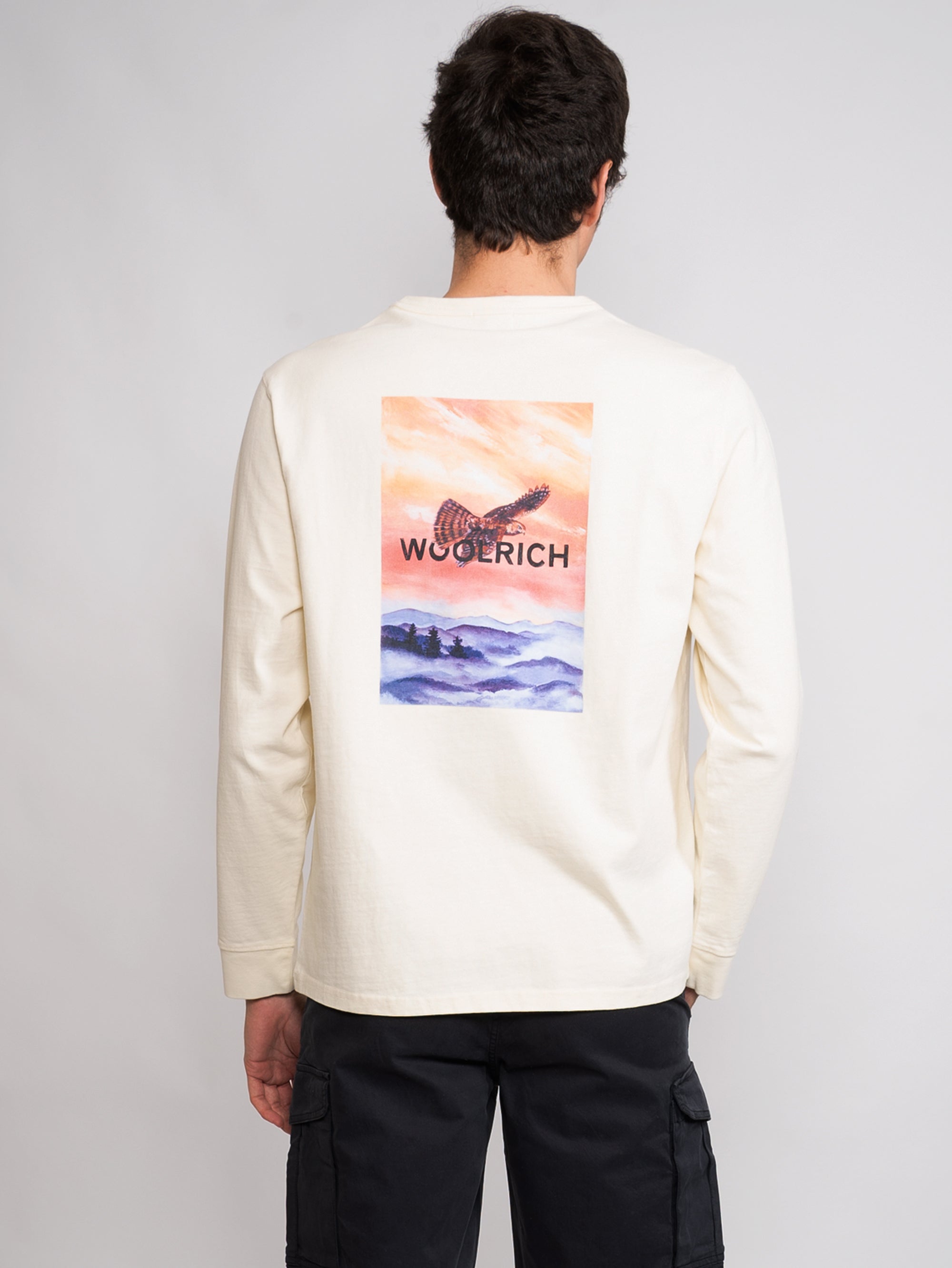 Rundhals-Sweatshirt mit cremefarbenem Aufdruck