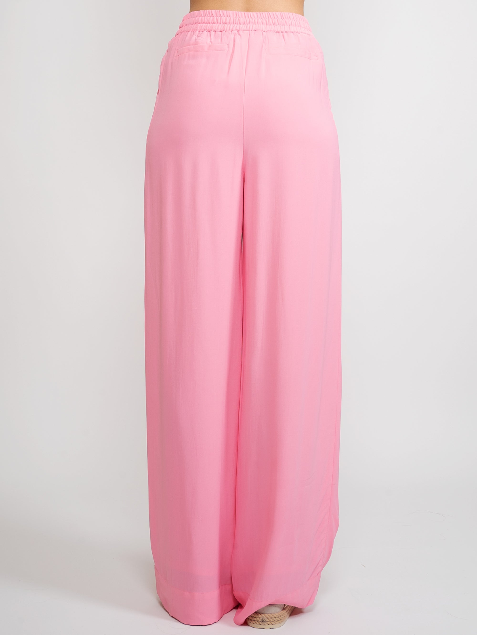 Wide Pants in Pink Breathable Fabric
