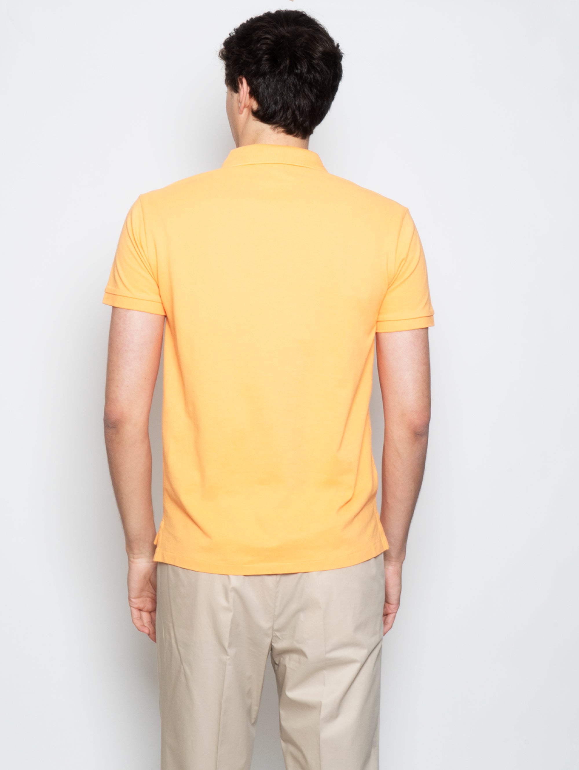 Polo Shirt in Orange Cotton Piqué