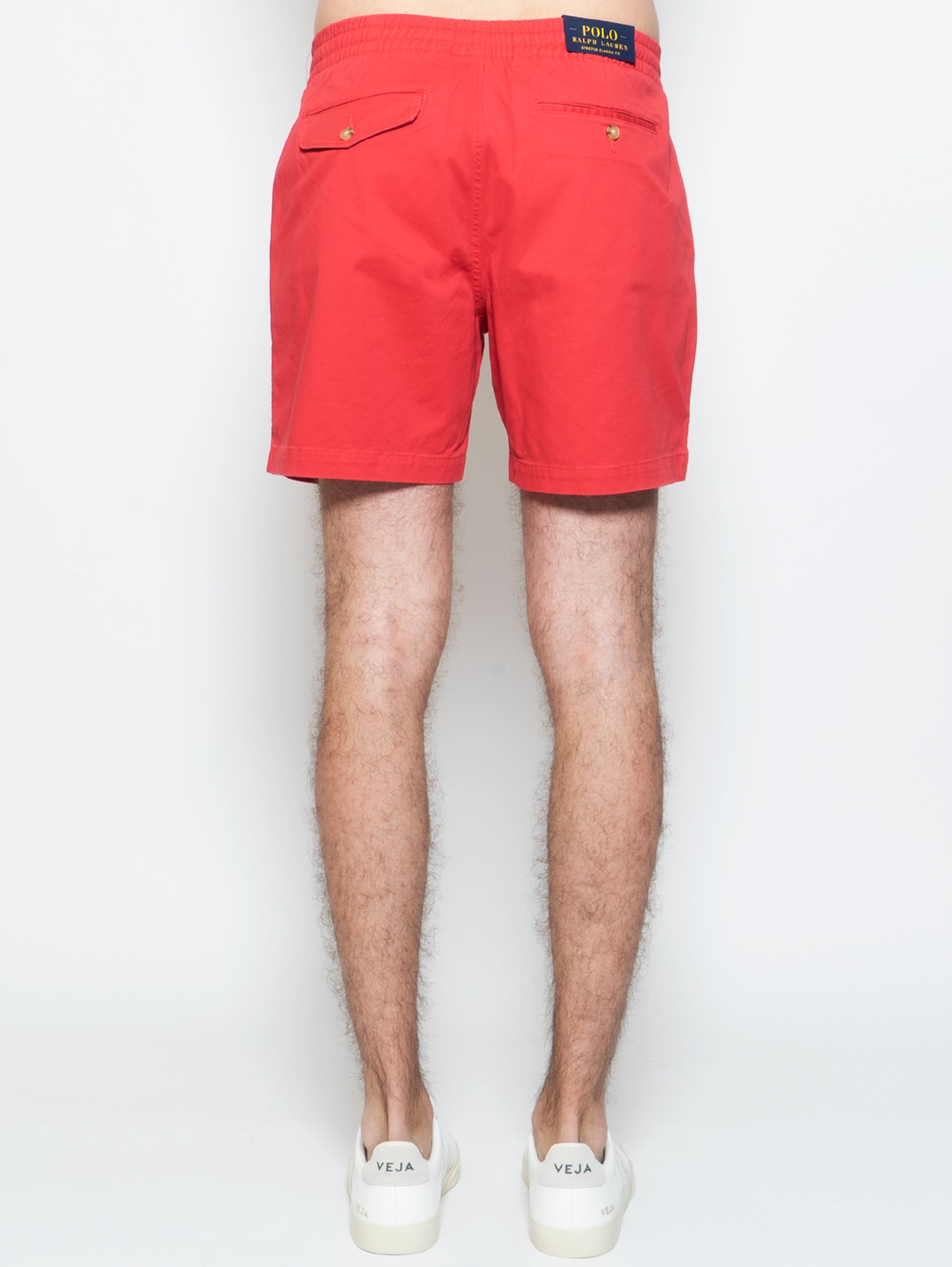 Baumwoll-Shorts mit rotem Kordelzug