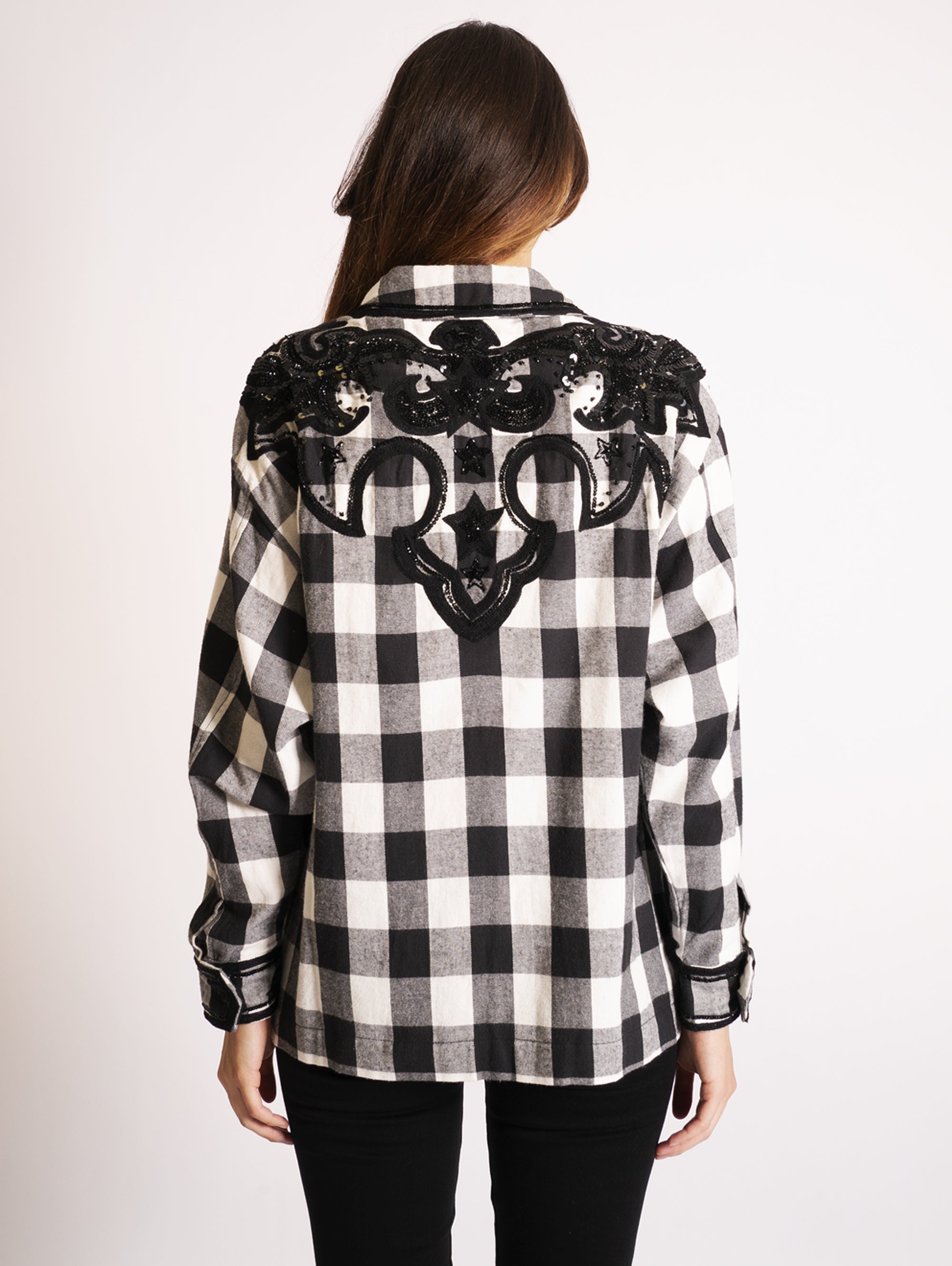 Overshirt with White / Black Embroidery