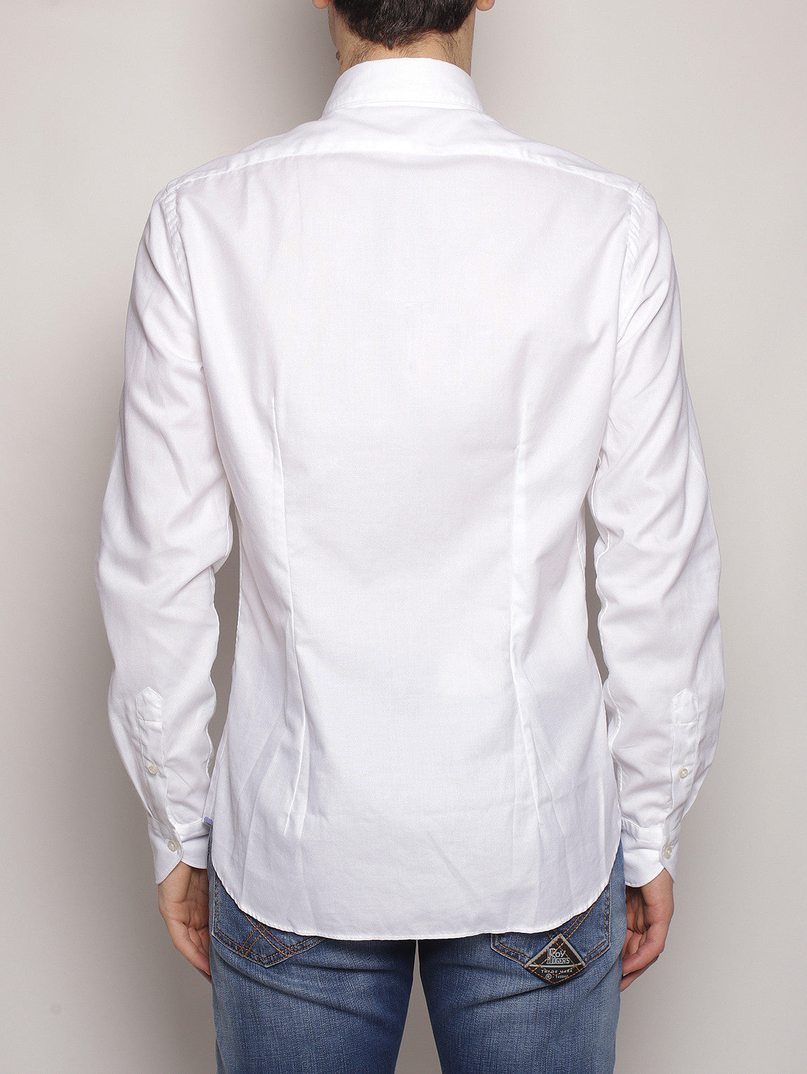 Camicia in cotone garzato - Mod. 722 722ML 81124 Bianco-Camicie-XACUS-TRYME Shop