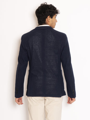 Blue Bouclé Effect Jacket