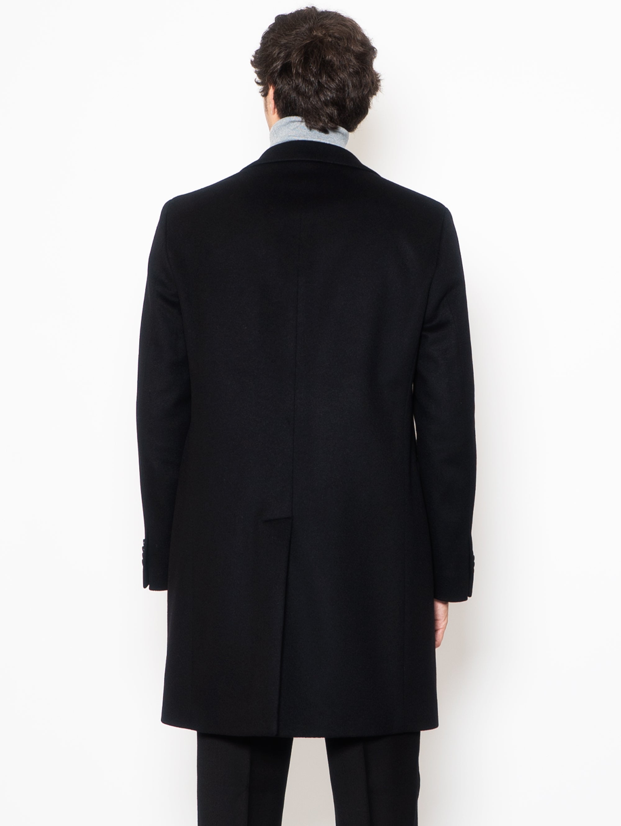 Mantel aus schwarzem Kaschmirgemisch