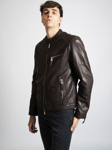 Lederjacke gewaschen Braun