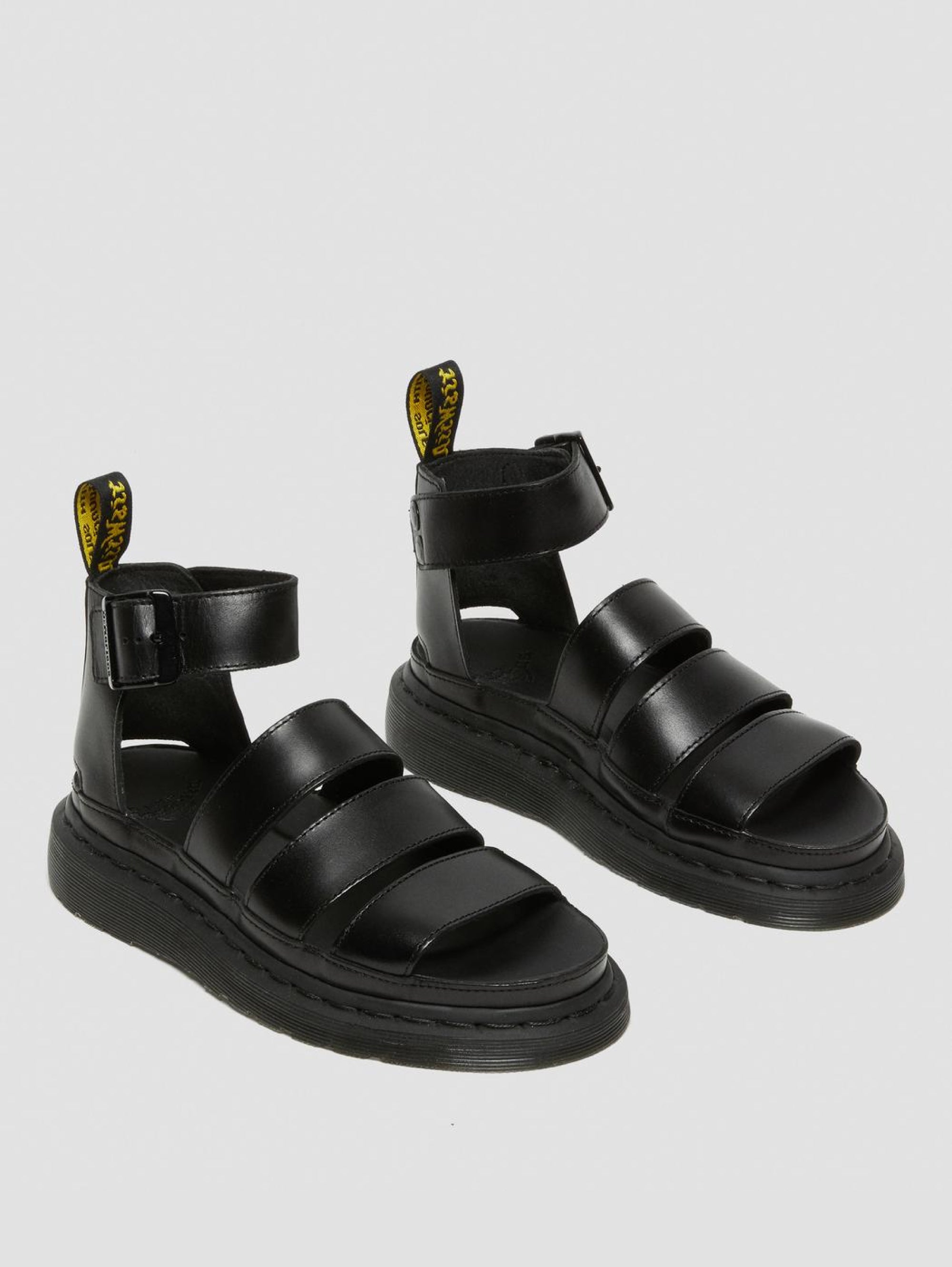 Sandals with Bands in Black Clarissa Leather