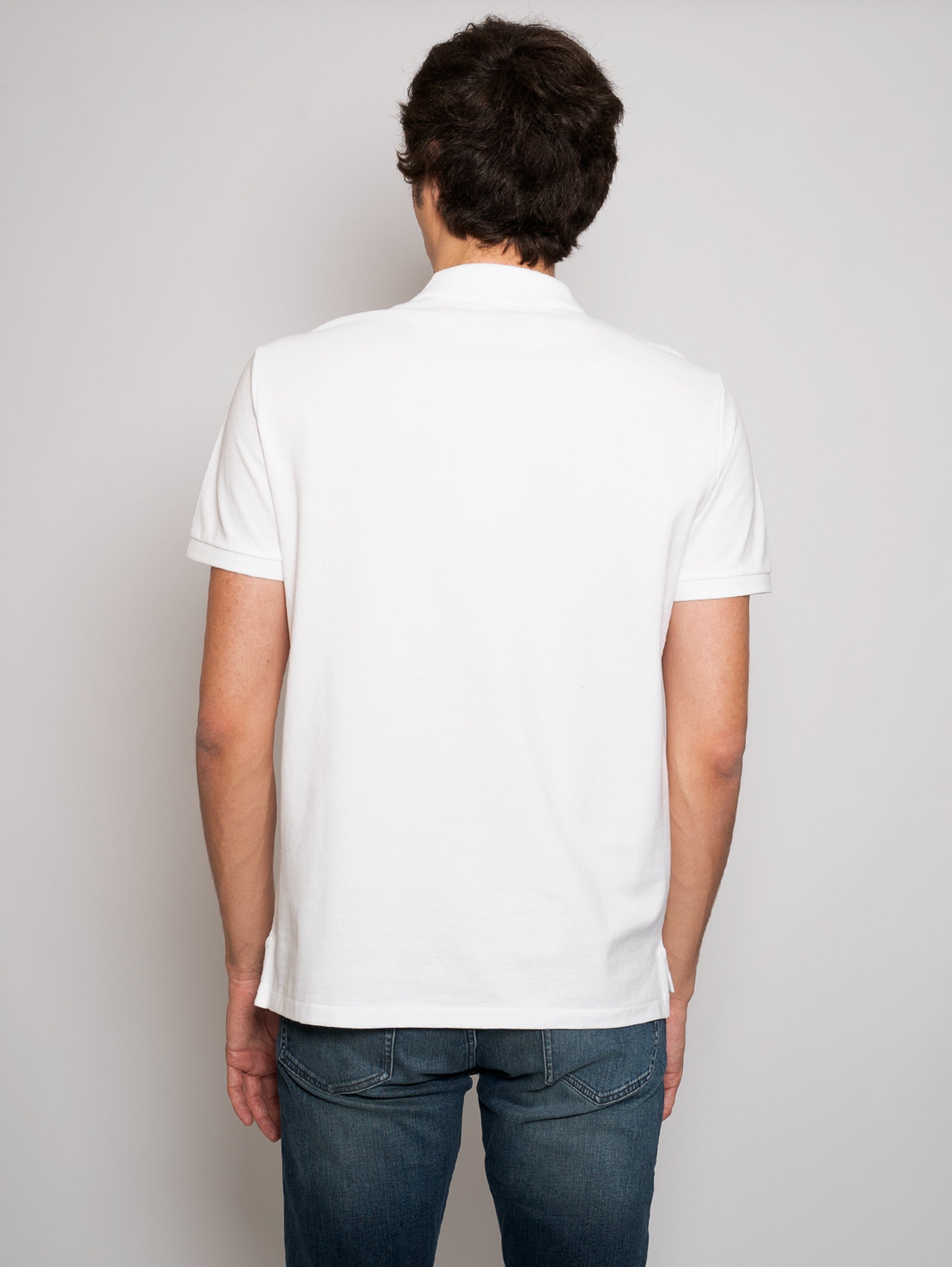 Custom Slim Fit White Cotton Polo Shirt