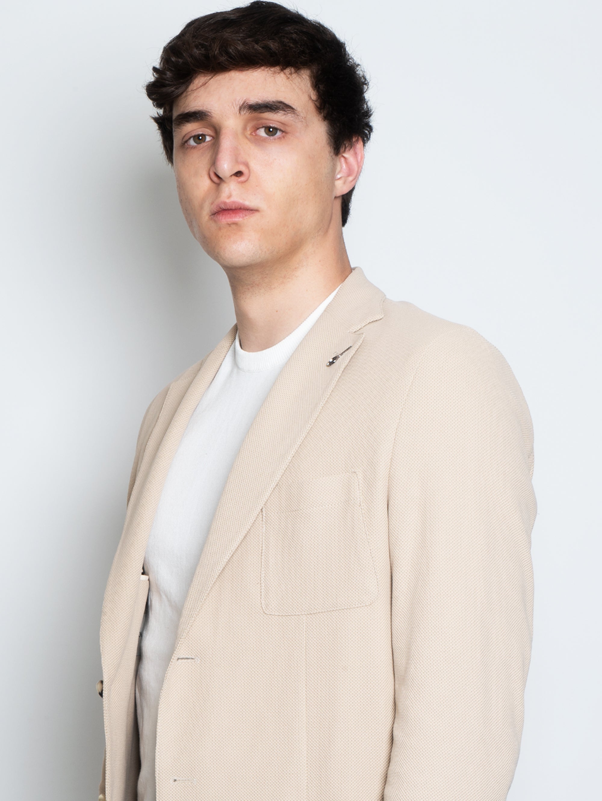 Jersey Jacket with Beige Honeycomb Processing