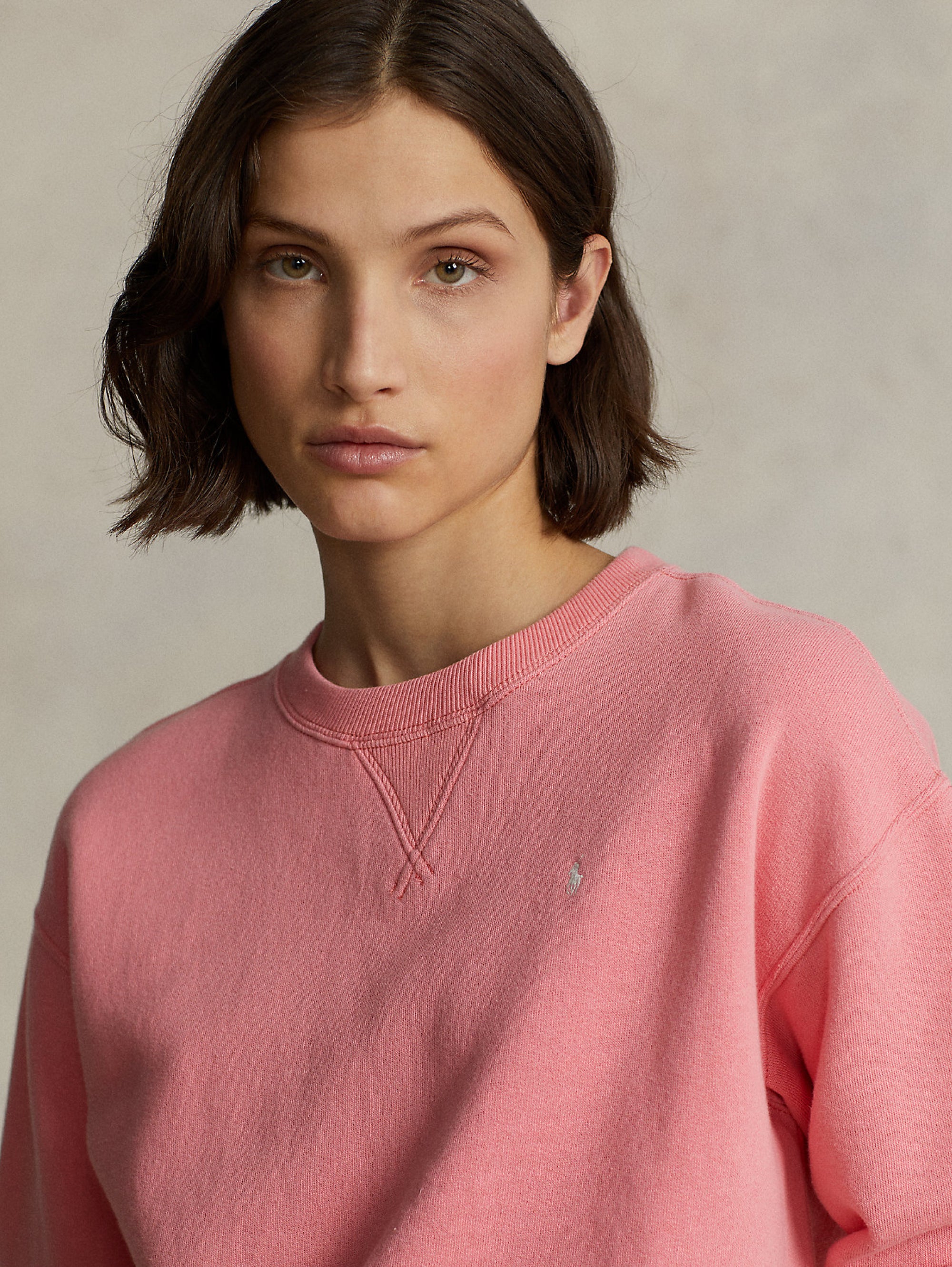 Süßes rosa Rundhals-Sweatshirt