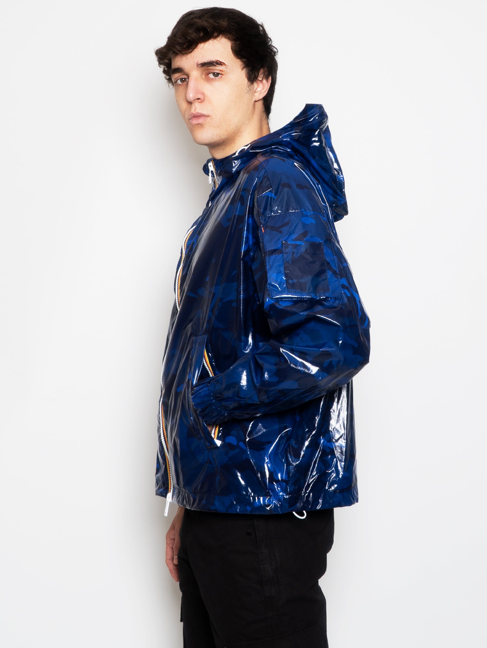 Blue Recycled Military Fabric Jacket