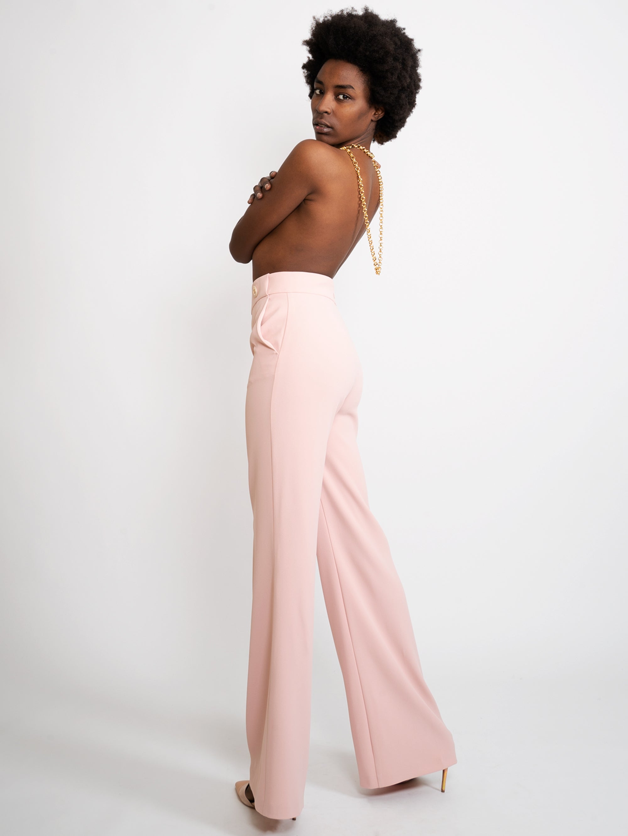 Pink Flare Trousers