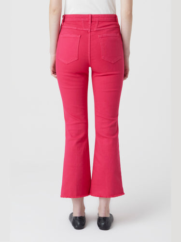 Raspberry Pink High Waist Cropped Jeans