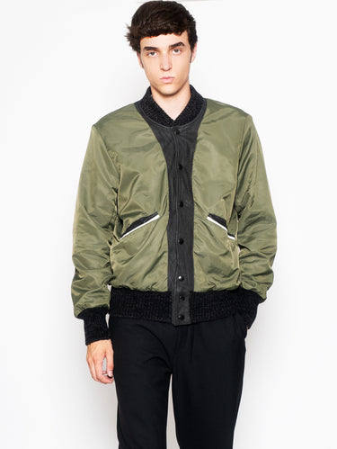 Bomber Varsity Réversible Noir/Vert