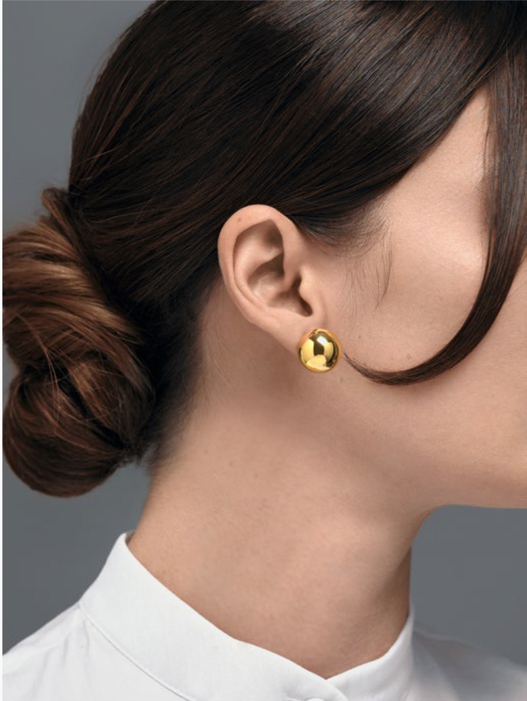 Gold Amber Asymmetric Lobo Earrings