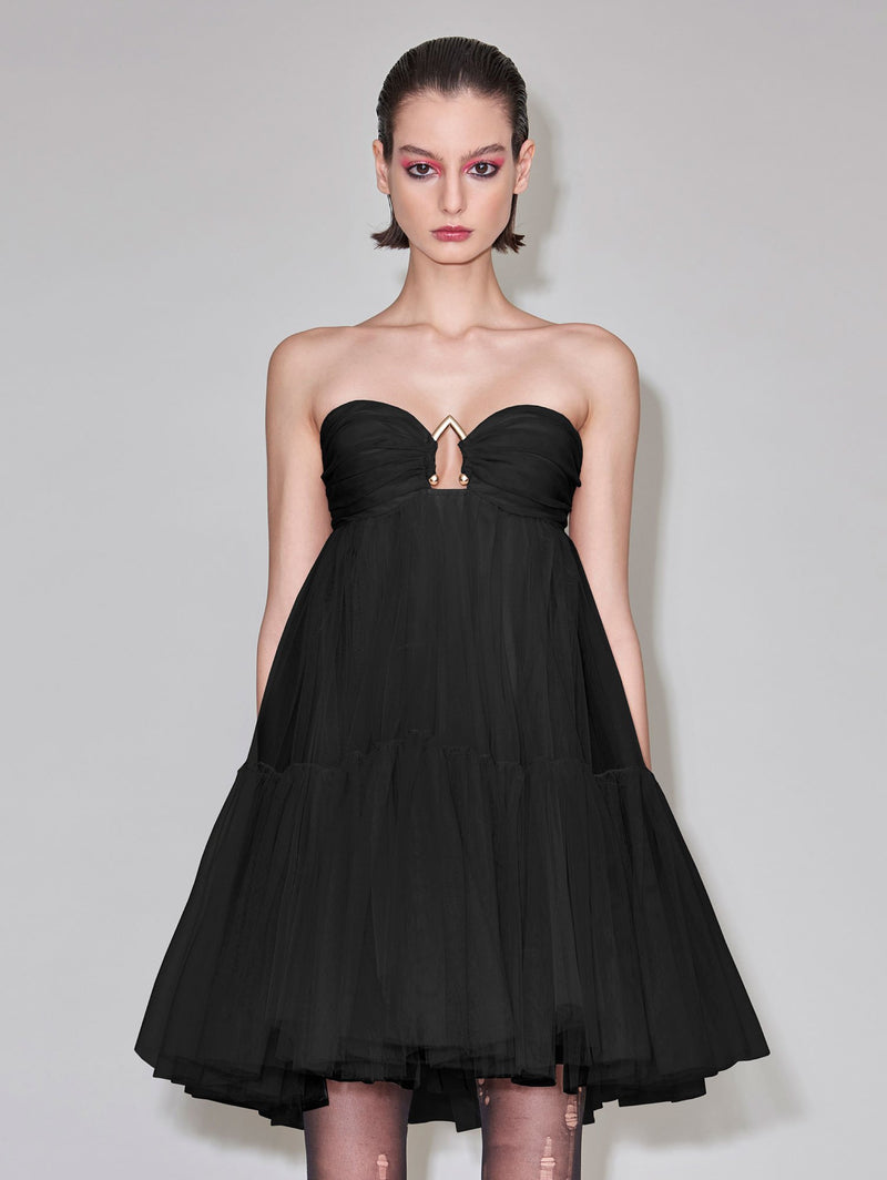 ANIYE BY-Abito in Tulle Nero-TRYME Shop