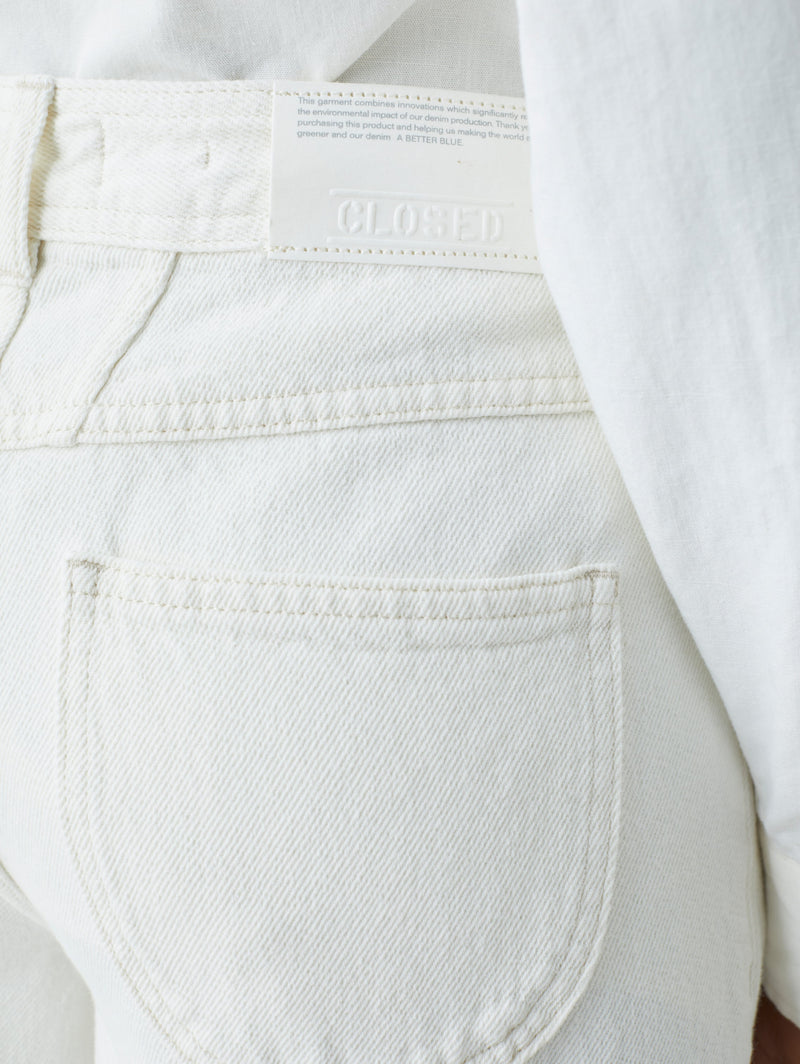 Jeans Flare in Cotone Organico Crema