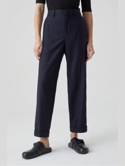 CLOSED-Pantaloni con Risvolto Blu Notte-TRYME Shop