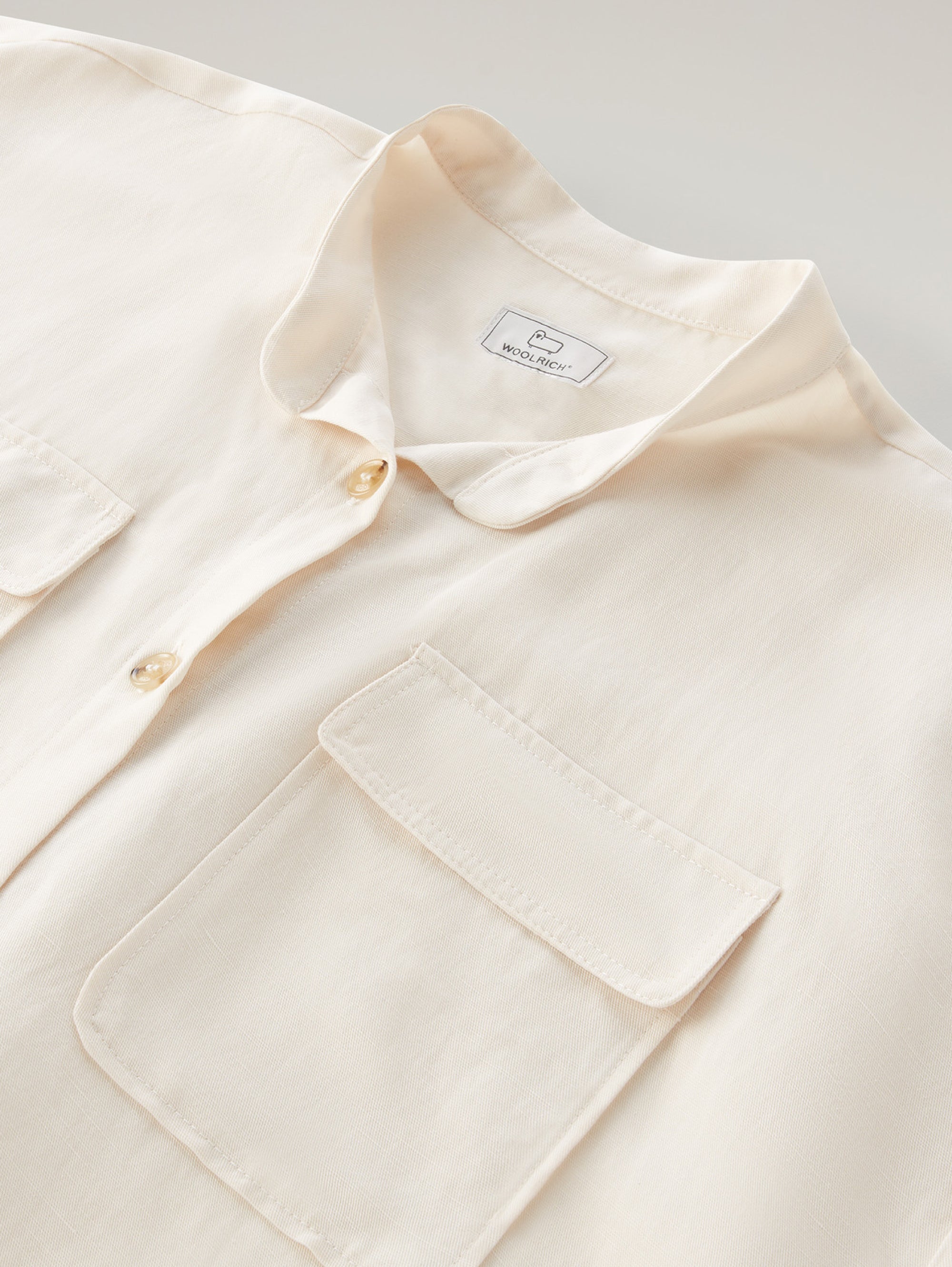 Cream Button Up Sleeve Shirt