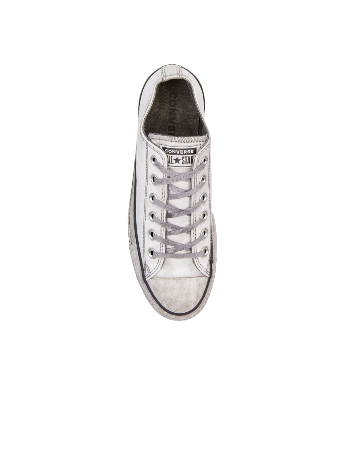 Chuck Taylor All Star Plateau Low in Pelle - Bianco