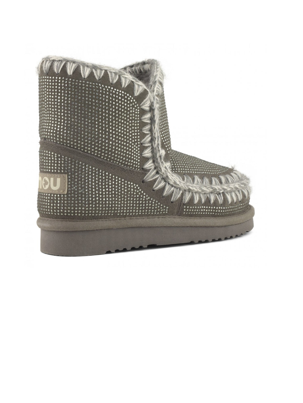 Ankle Boot with Diamond Studs - Gray