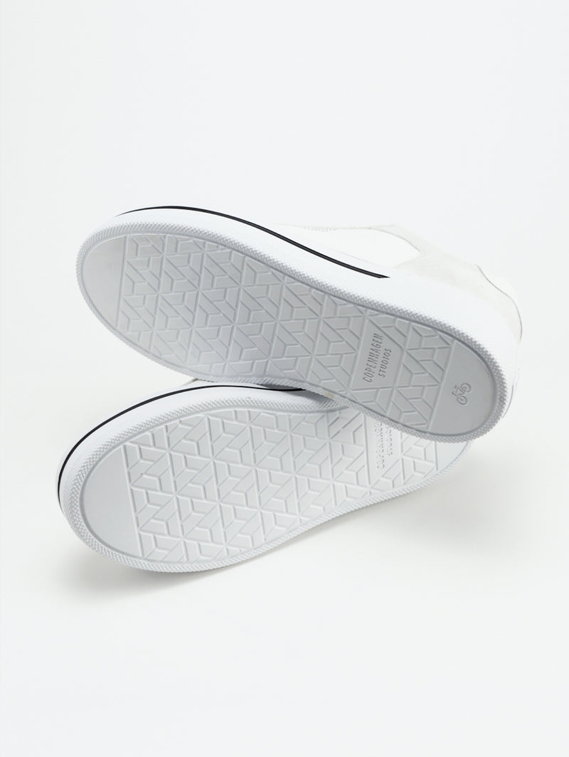 Sneakers Basse in Suede e Pelle Bianco