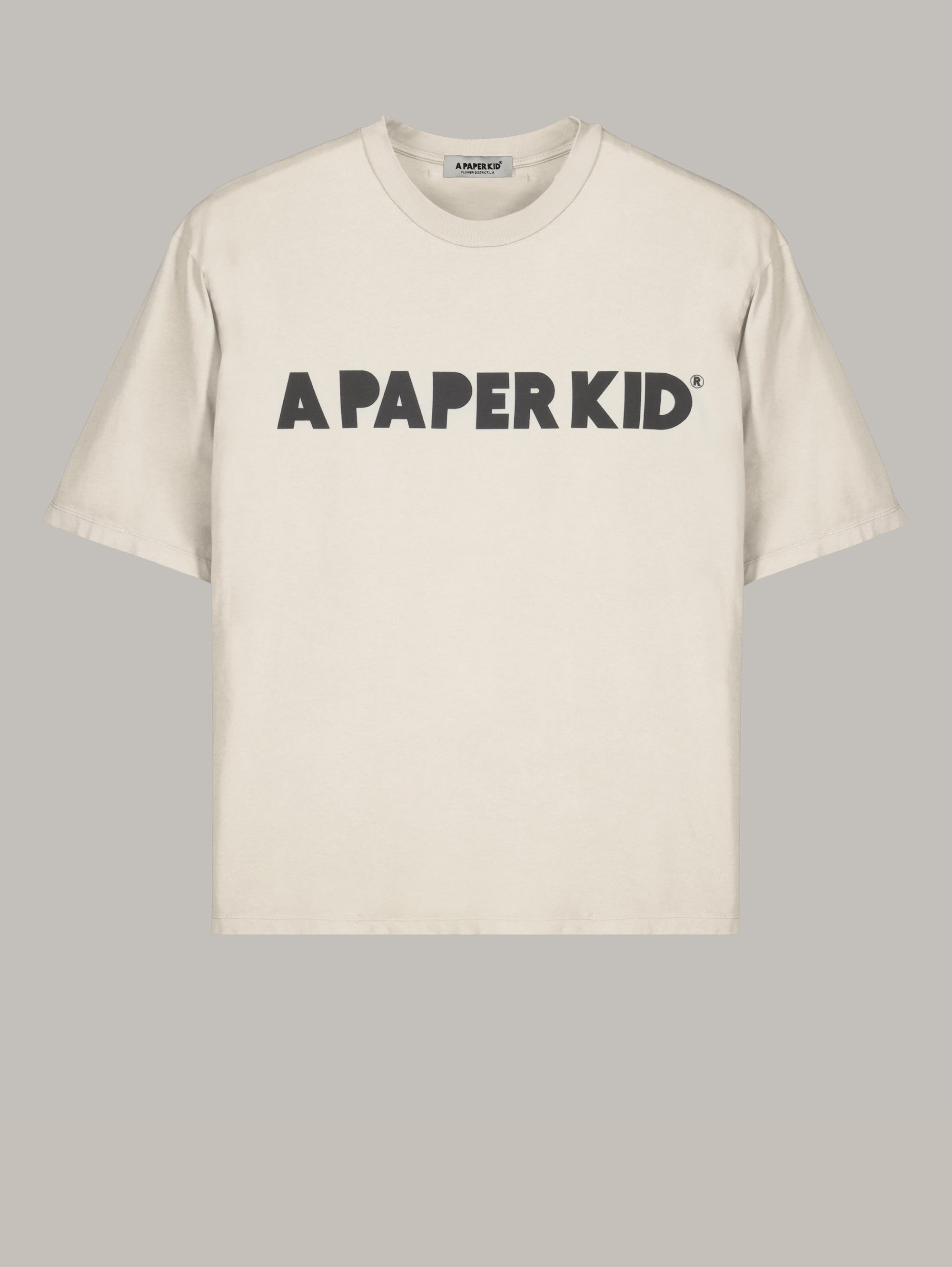 A PAPER KID-T-shirt con Logo Frontale Crema-TRYME Shop